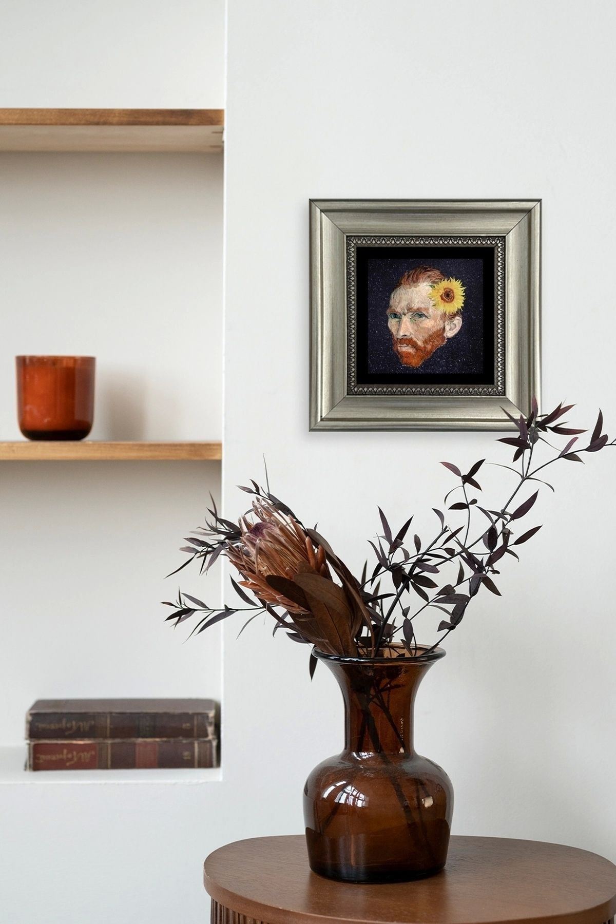 Van Gogh Çerçeveli Taş Tablo 20 cm