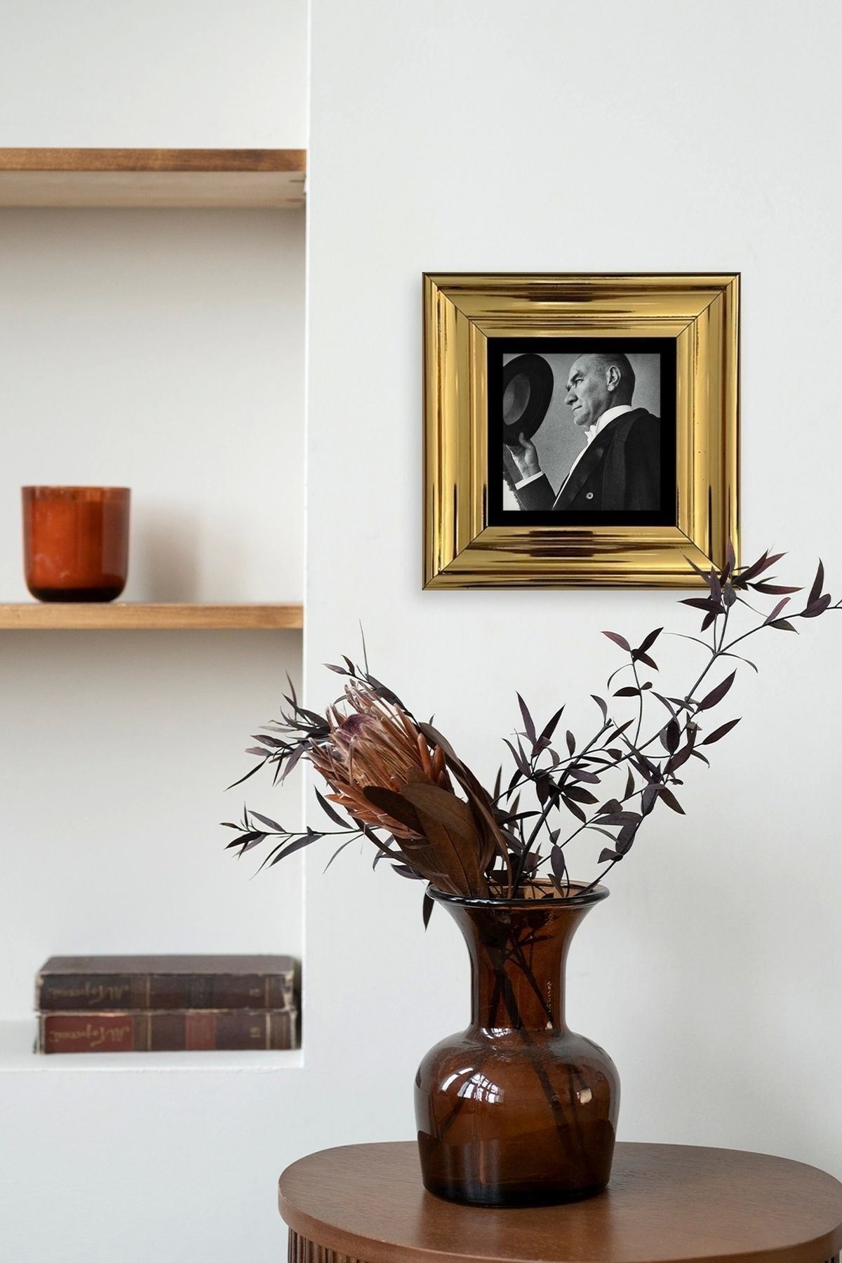 Atatürk Çerçeveli Taş Tablo 20 cm