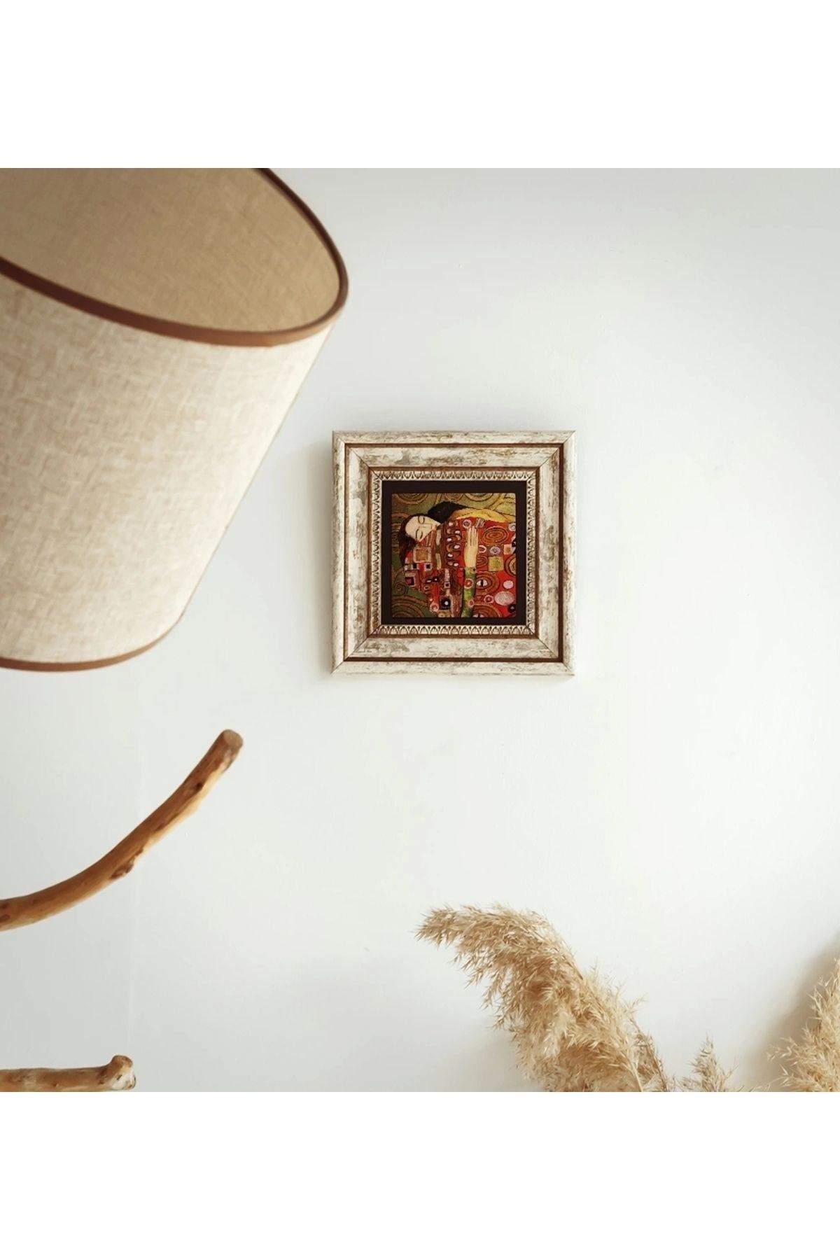 Gustav Klimt Çerçeveli Taş Tablo , Çerçeveli Taş Duvar Dekoru 20 cm