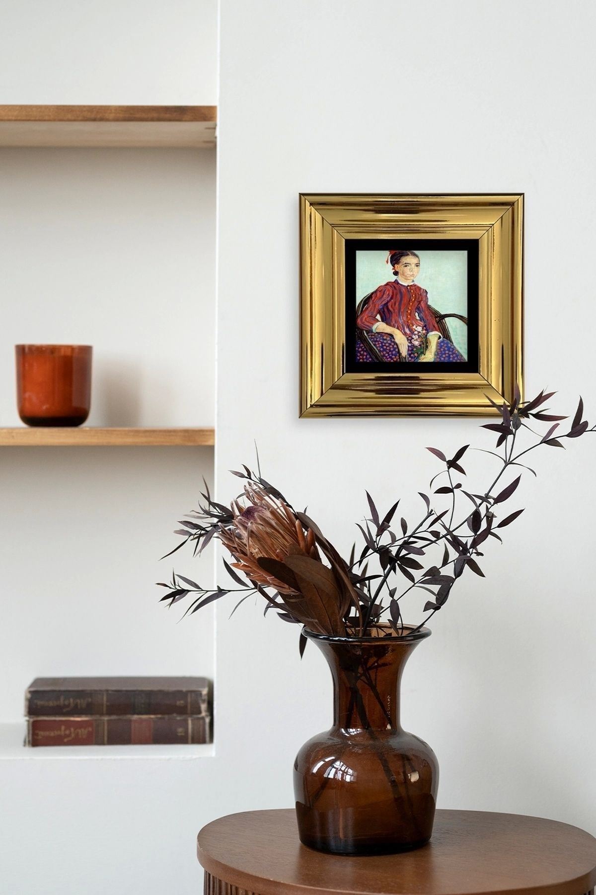 Van Gogh Çerçeveli Taş Tablo 20 cm