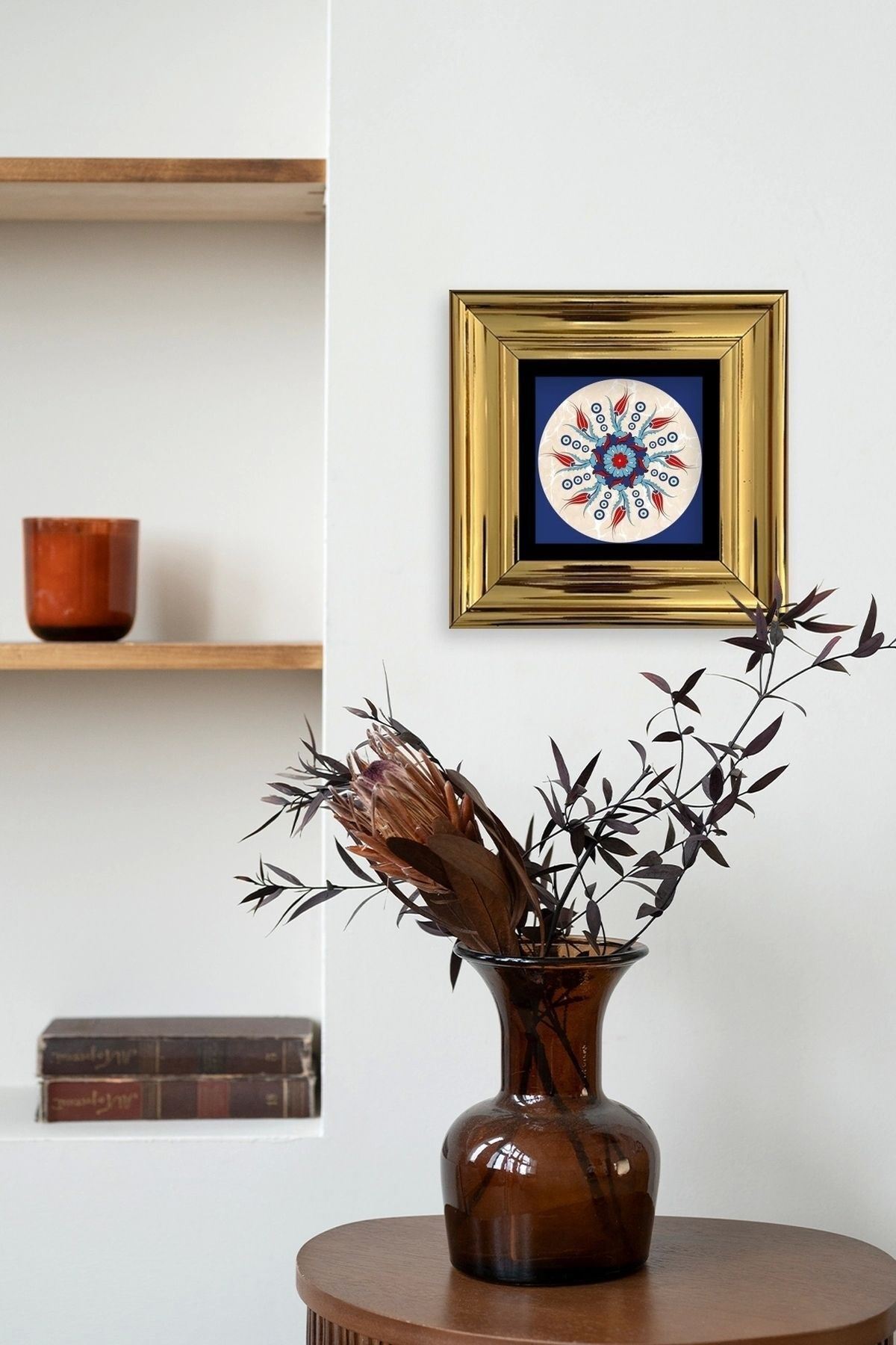 Selçuklu Motif Çerçeveli Taş Tablo 20 cm