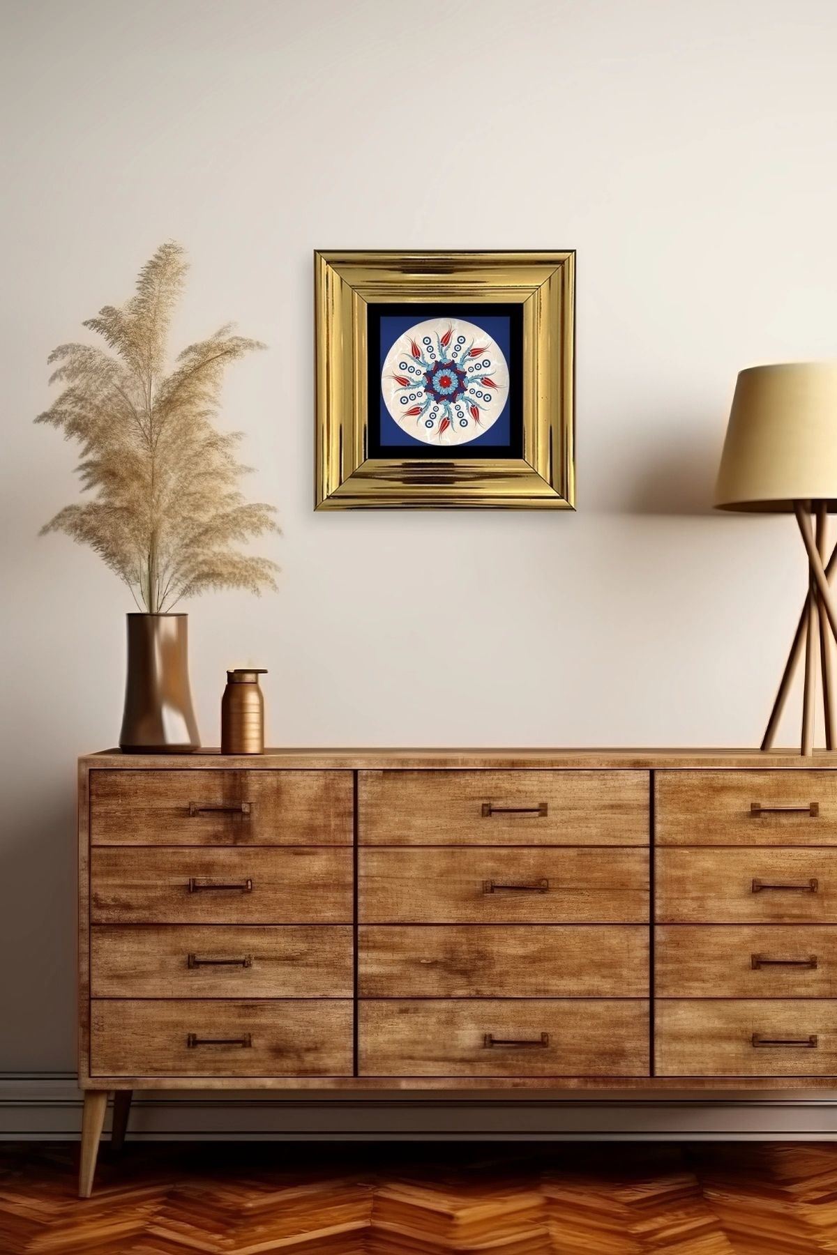 Selçuklu Motif Çerçeveli Taş Tablo 20 cm