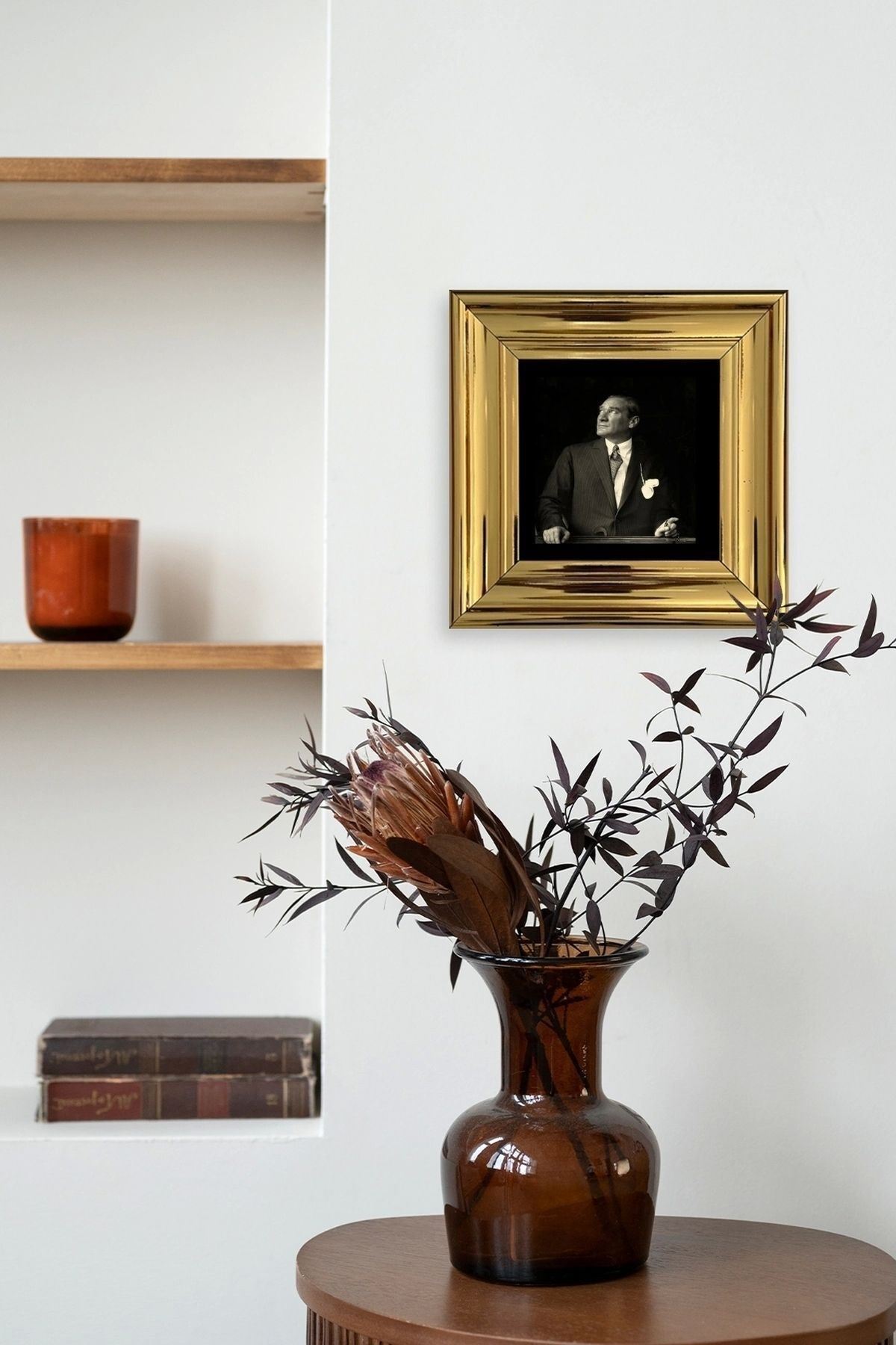 Atatürk Çerçeveli Taş Tablo 20 cm