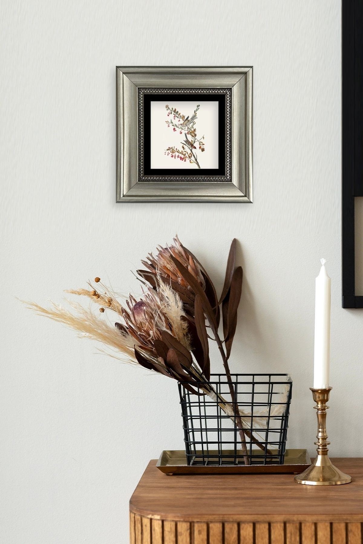 Dal Çerçeveli Taş Tablo 20 cm