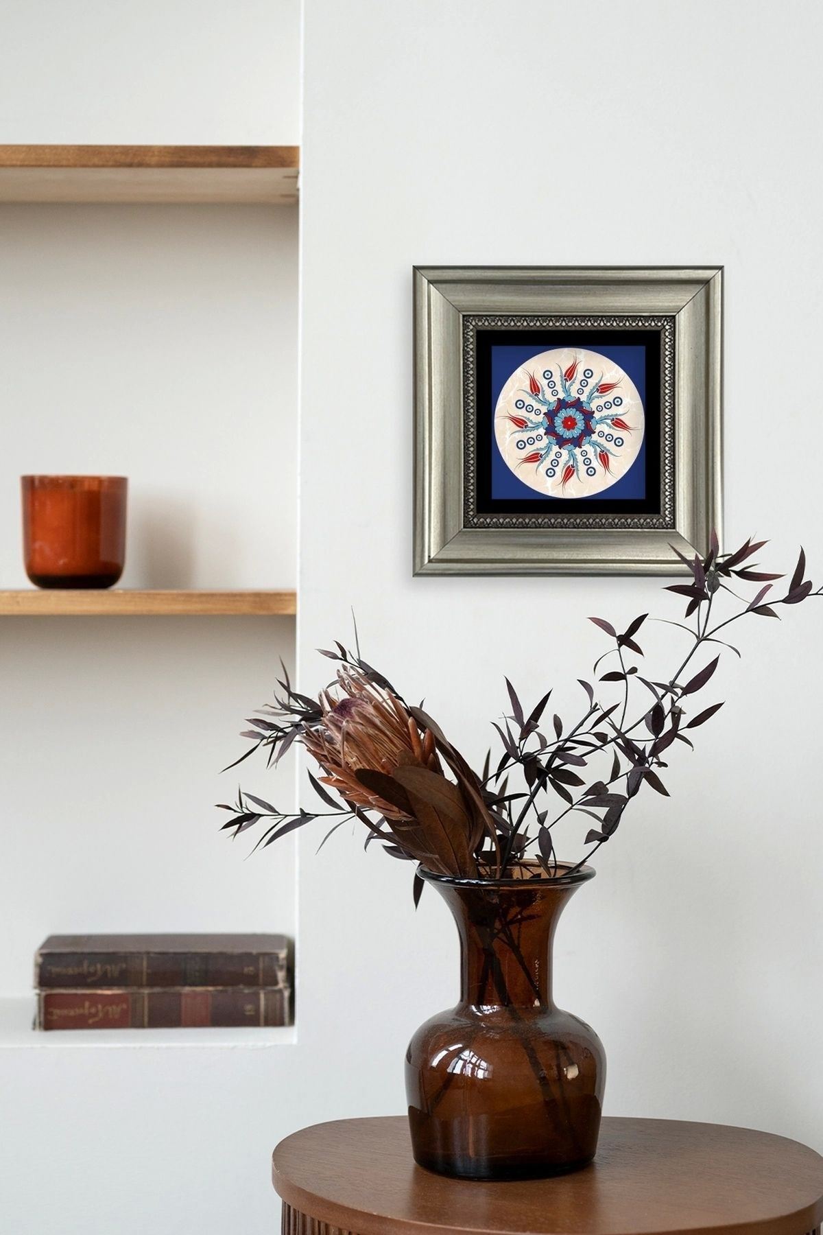 Selçuklu Motif Çerçeveli Taş Tablo 20 cm