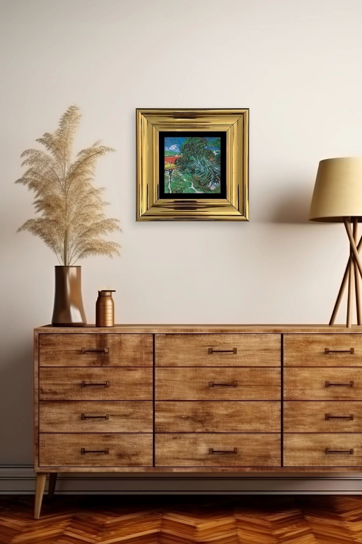 Van Gogh Çerçeveli Taş Tablo 20 cm