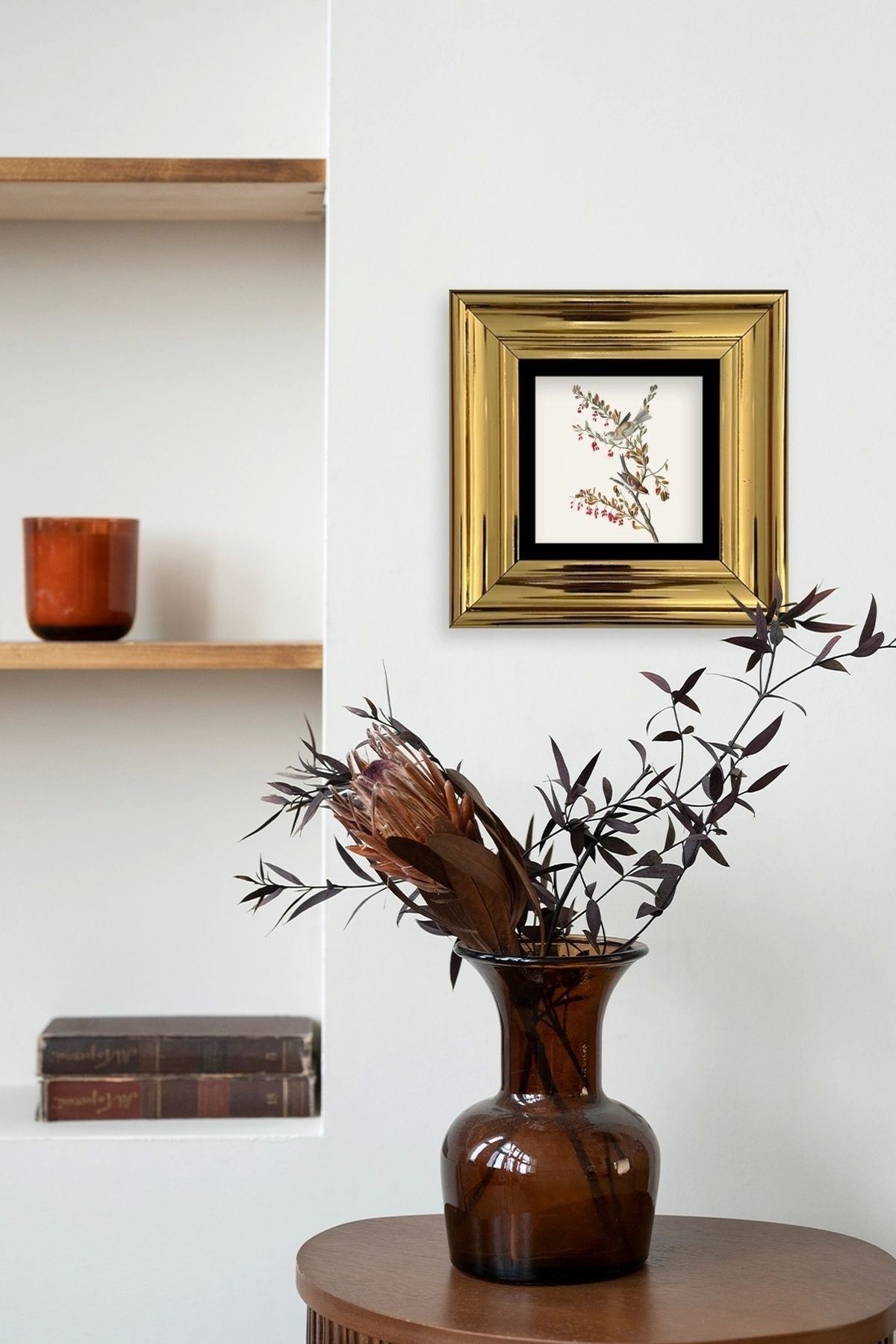 Dal Çerçeveli Taş Tablo 20 cm