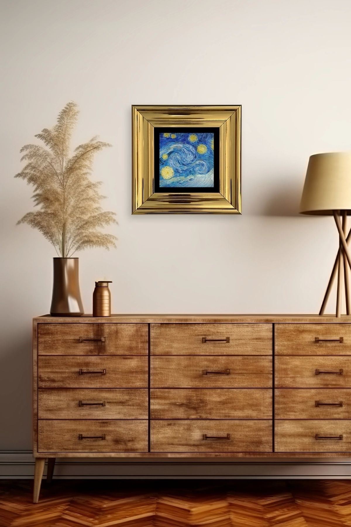 Van Gogh Çerçeveli Taş Tablo 20 cm