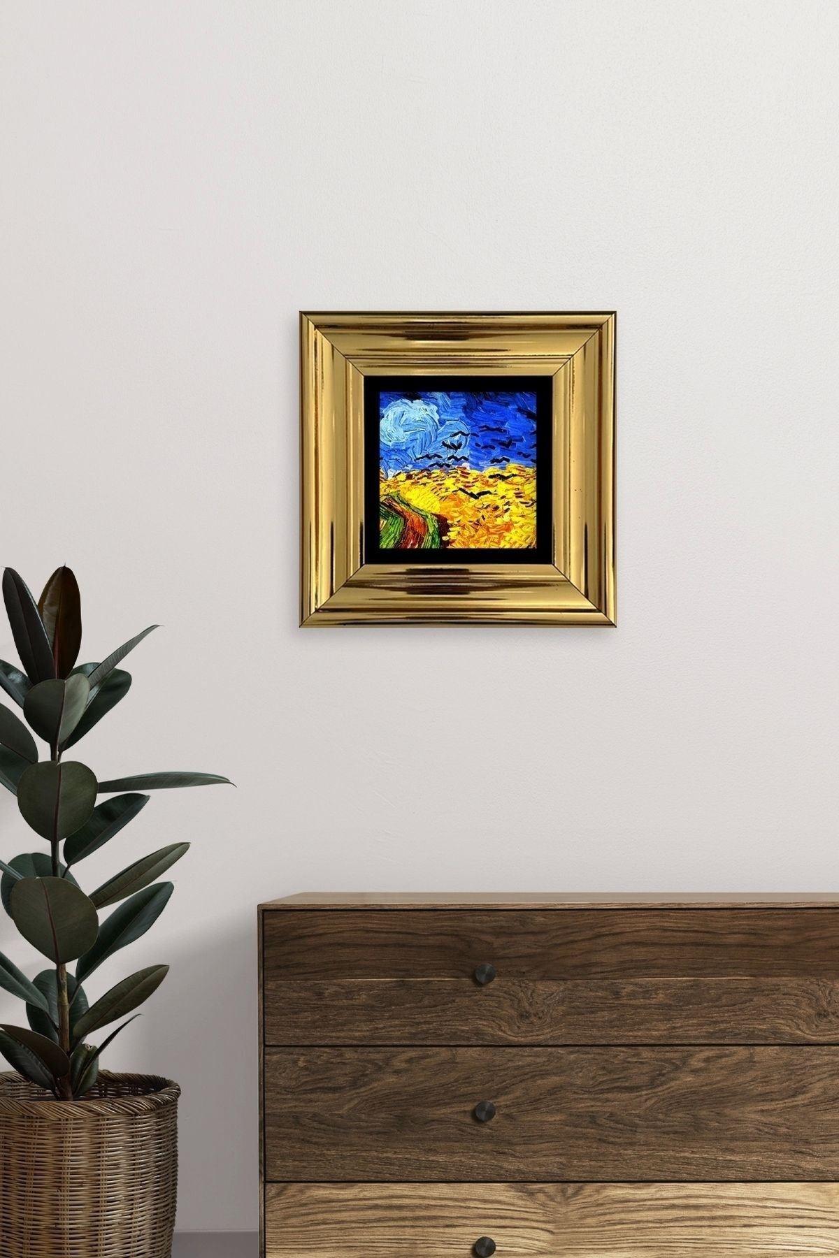 Van Gogh Çerçeveli Taş Tablo 20 cm