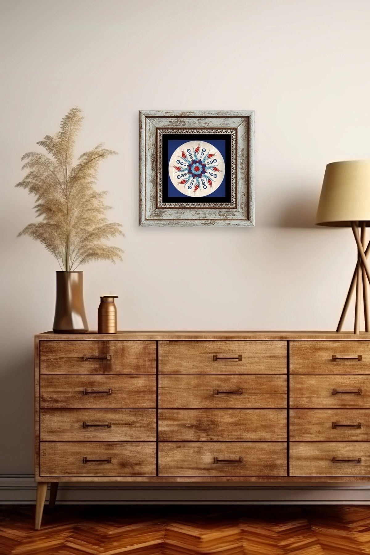 Selçuklu Motif Çerçeveli Taş Tablo 20 cm