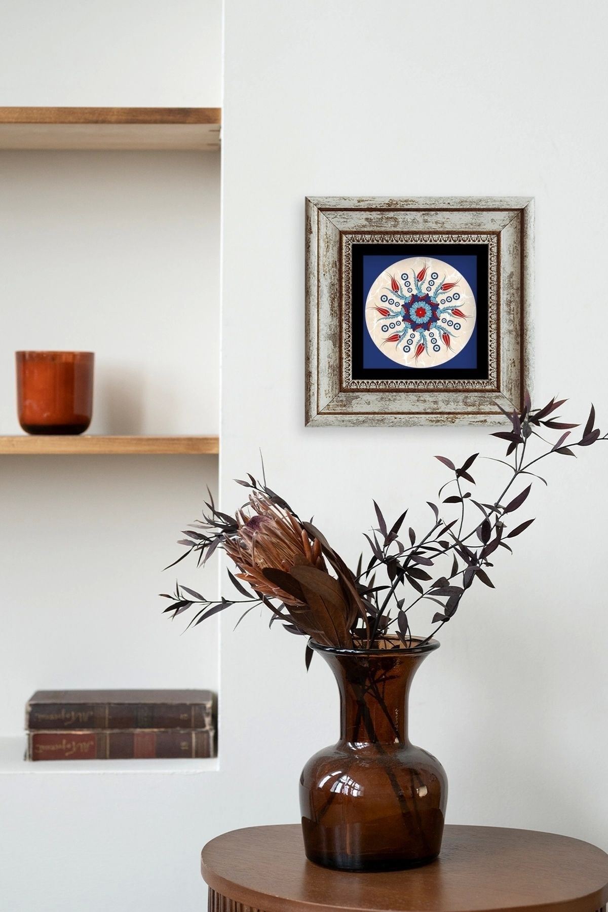 Selçuklu Motif Çerçeveli Taş Tablo 20 cm