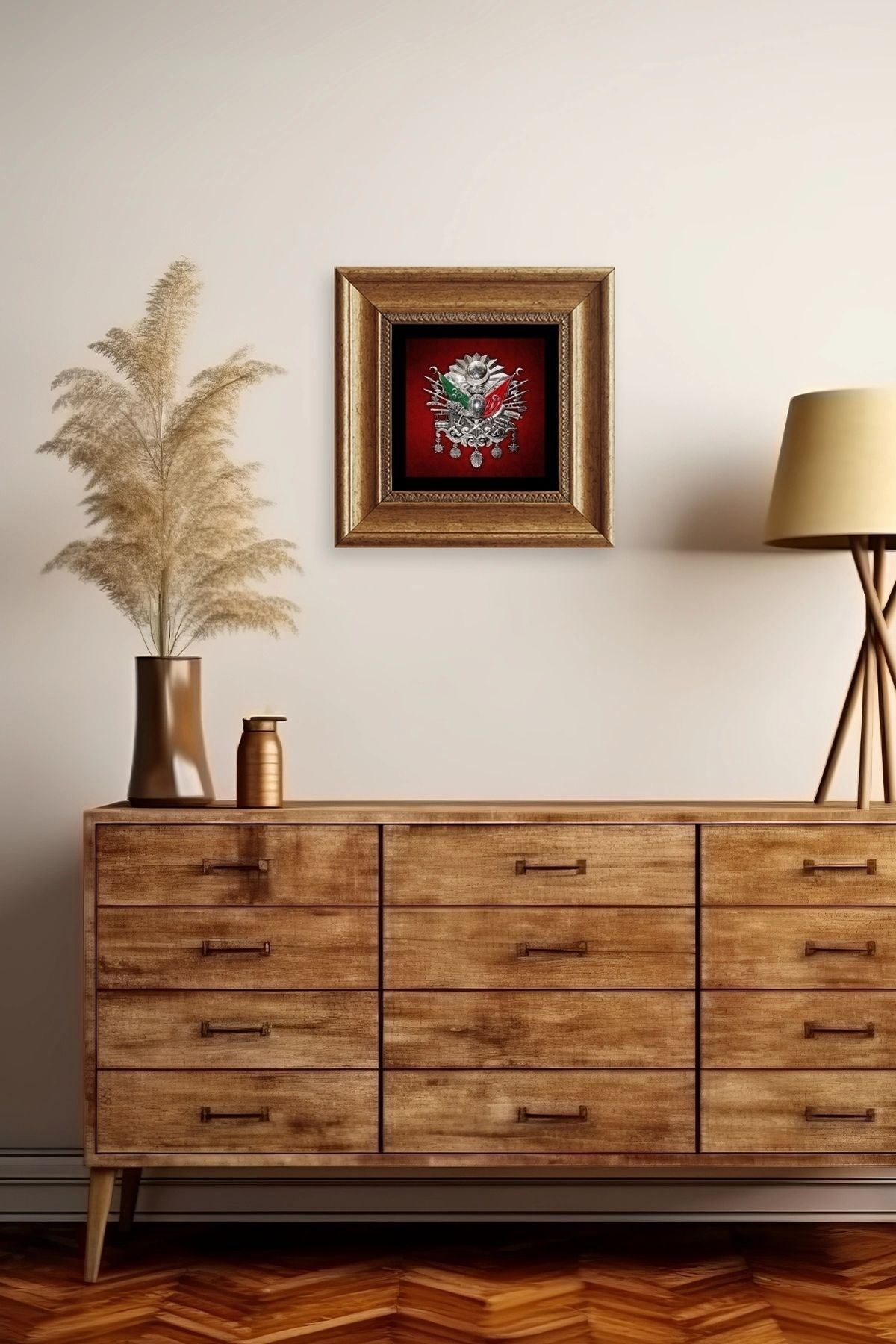 Osmanlı Tuğrası Çerçeveli Taş Tablo 20 cm