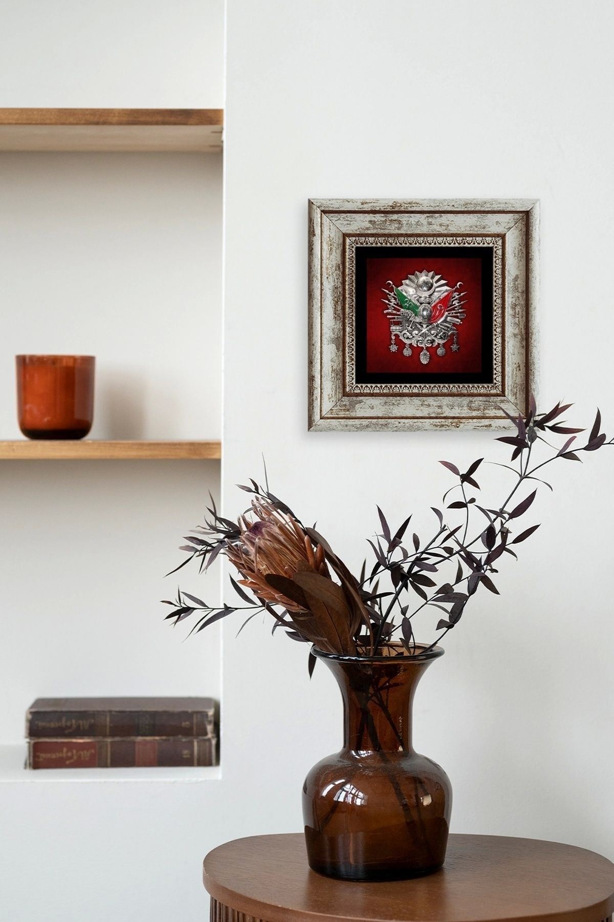 Osmanlı Tuğrası Çerçeveli Taş Tablo 20 cm