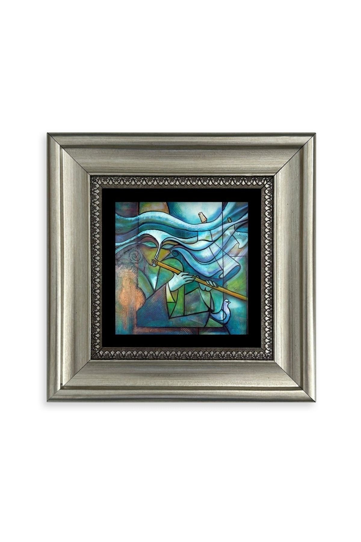 Soyut Çerçeveli Taş Tablo 20 cm