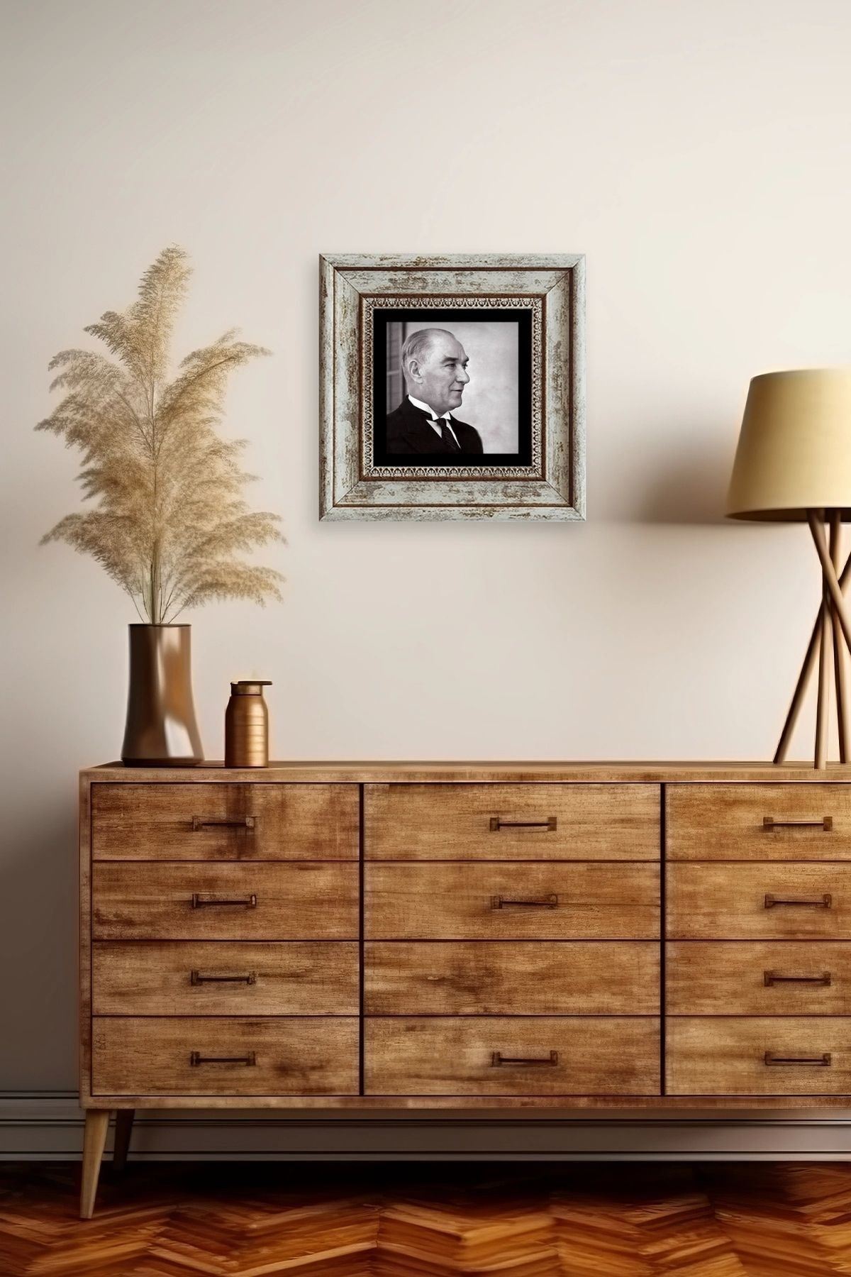 Atatürk Çerçeveli Taş Tablo 20 cm