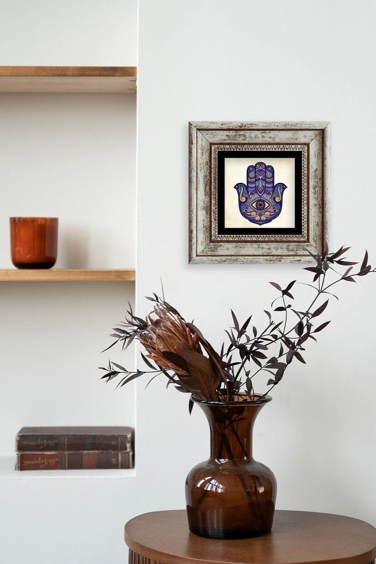 Fatma Ana Eli Çerçeveli Taş Tablo 20 cm