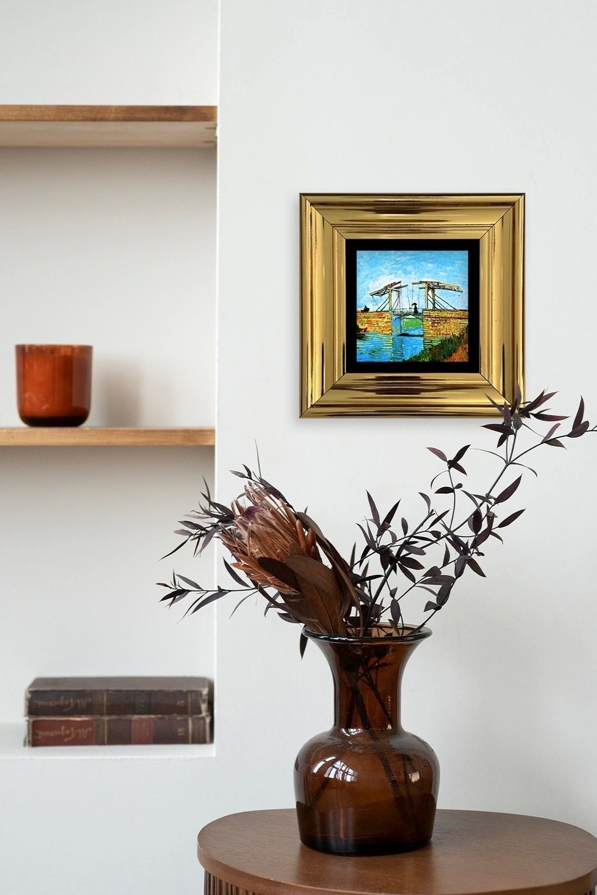 Van Gogh Çerçeveli Taş Tablo 20 cm