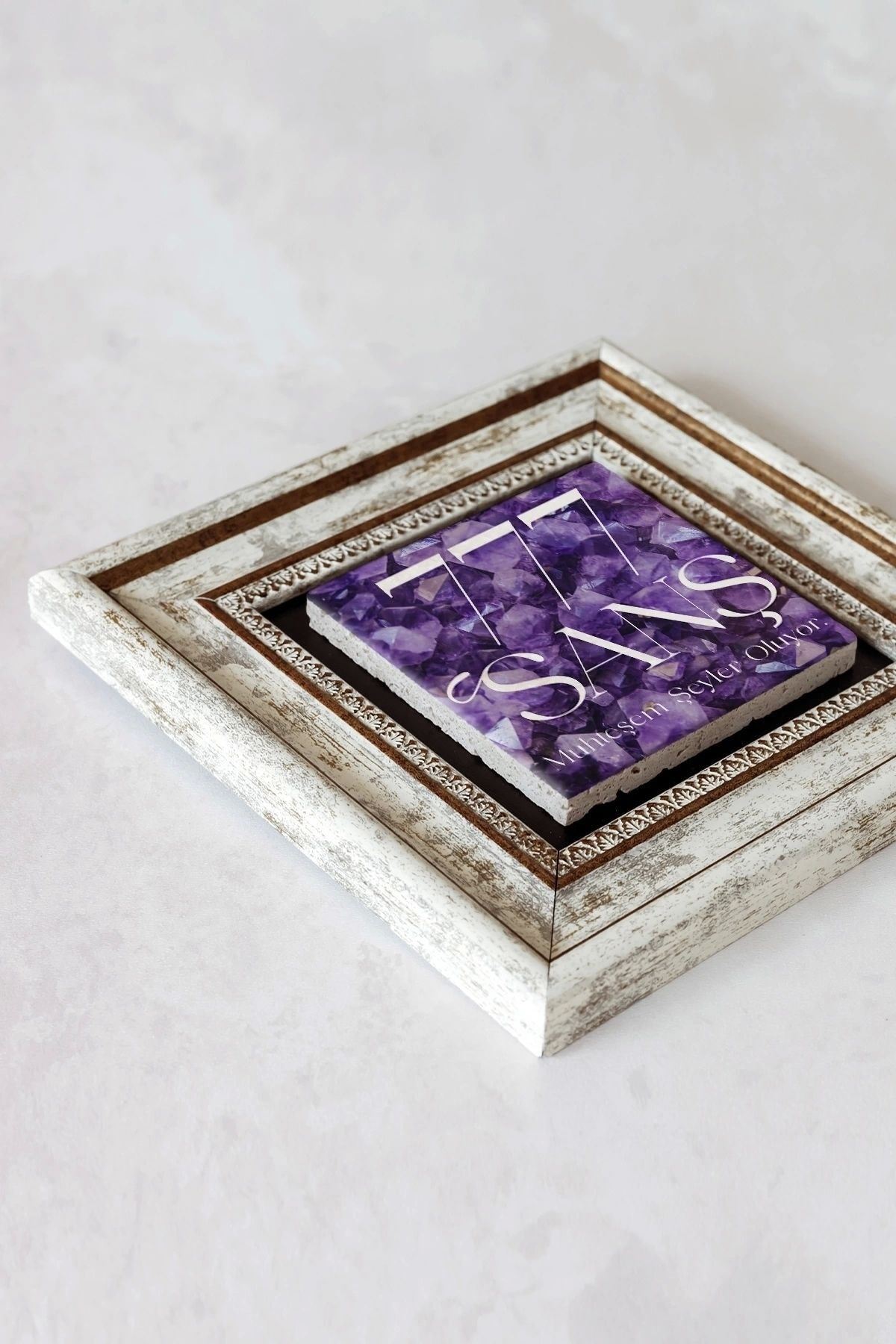 777 Şans Taş Tablo , Çerçeveli Taş Duvar Dekoru-ENKCRCVTBL-00207 20 cm