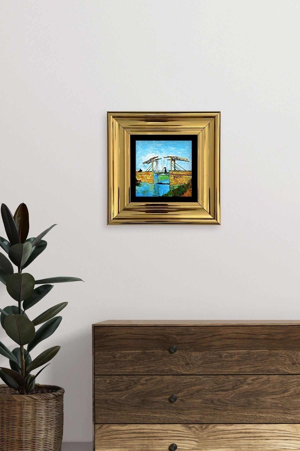 Van Gogh Çerçeveli Taş Tablo 20 cm