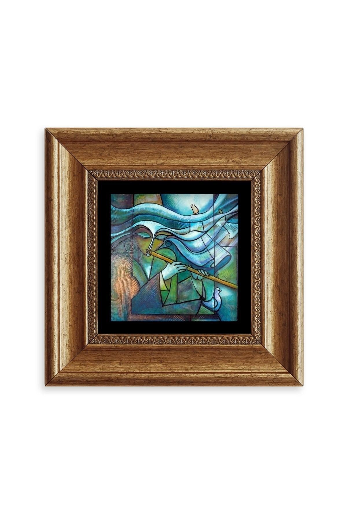 Soyut Çerçeveli Taş Tablo 20 cm