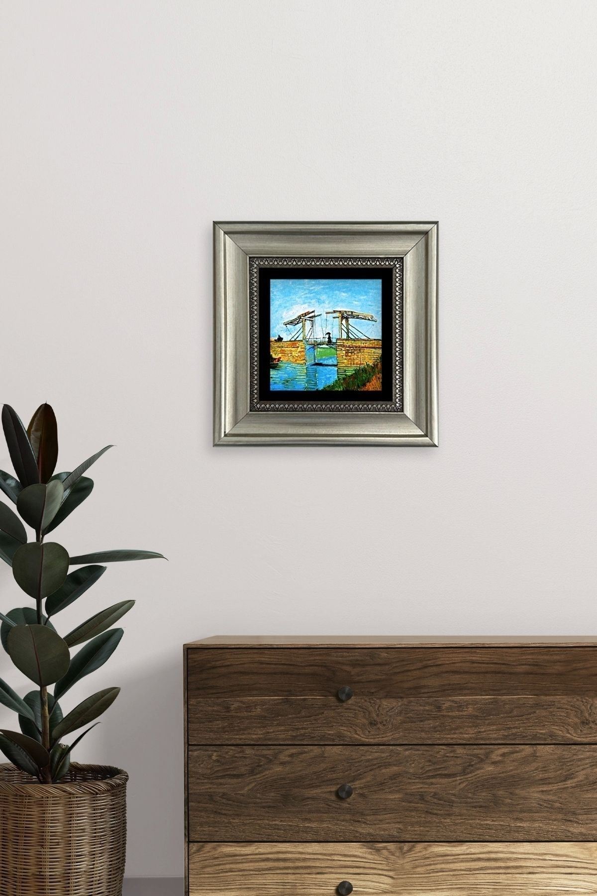 Van Gogh Çerçeveli Taş Tablo 20 cm