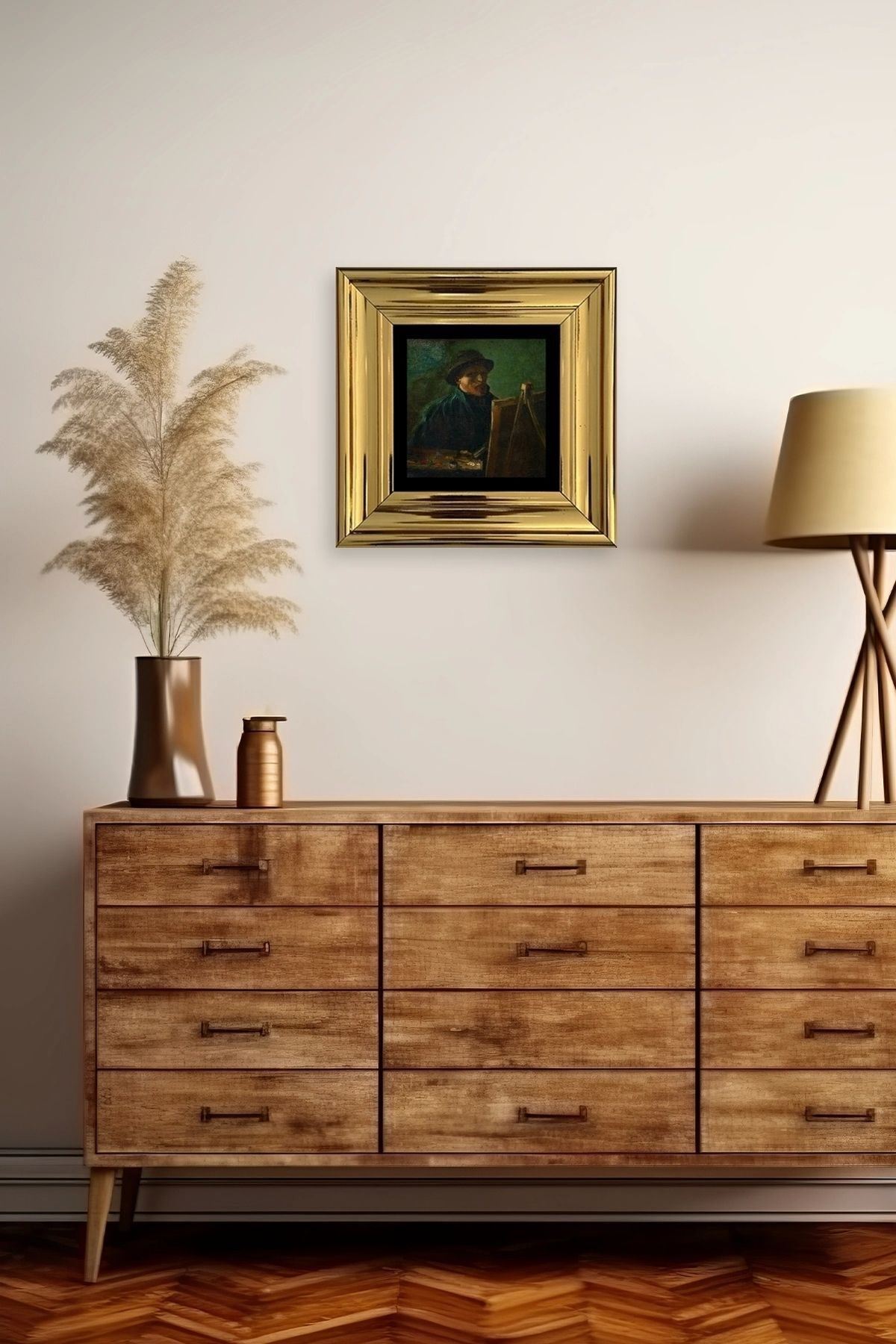 Van Gogh Çerçeveli Taş Tablo 20 cm