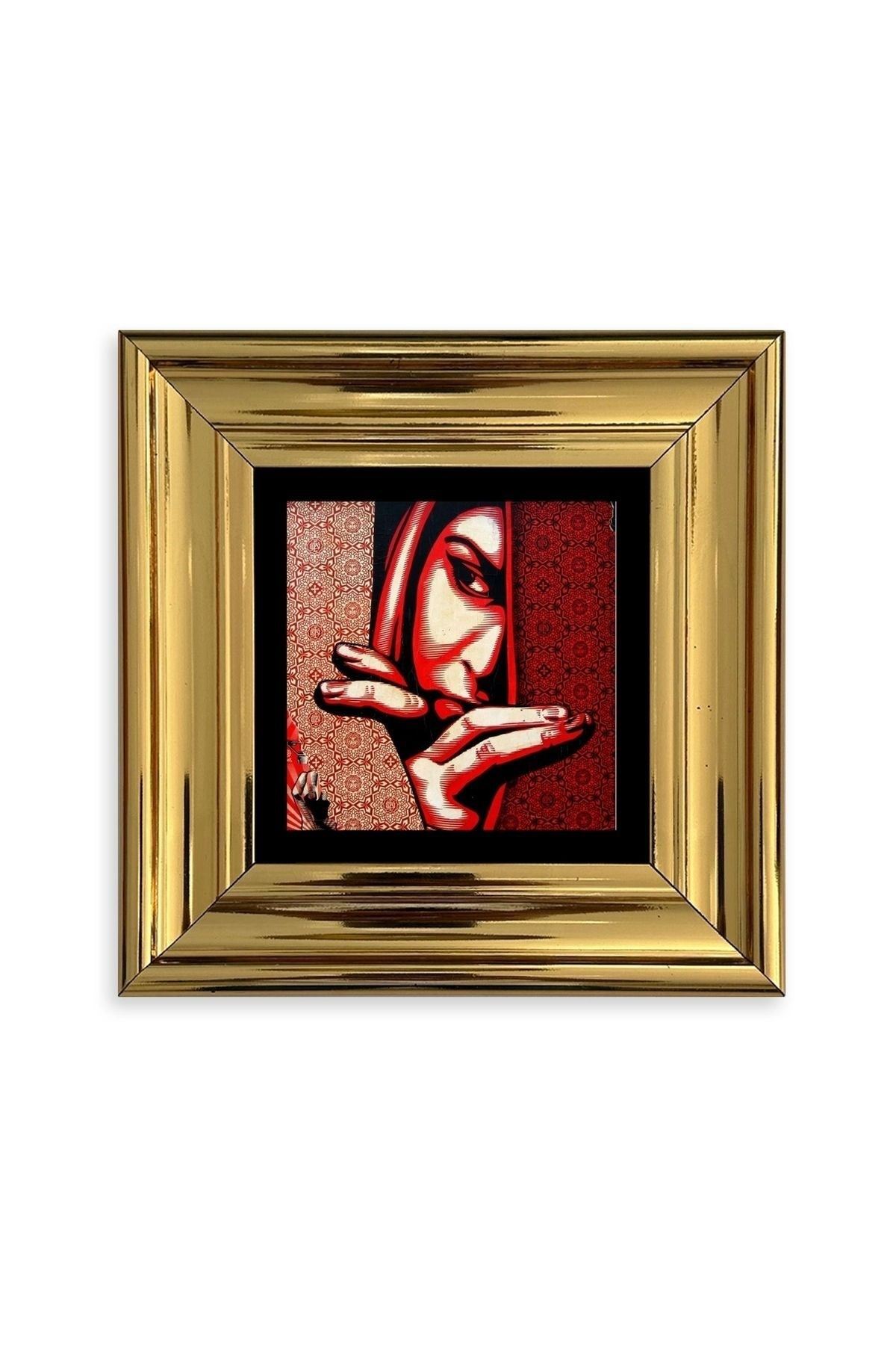 Kadın Çerçeveli Taş Tablo 20 cm