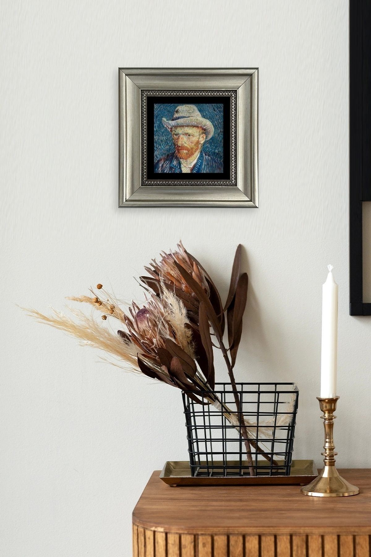 Van Gogh Çerçeveli Taş Tablo 20 cm