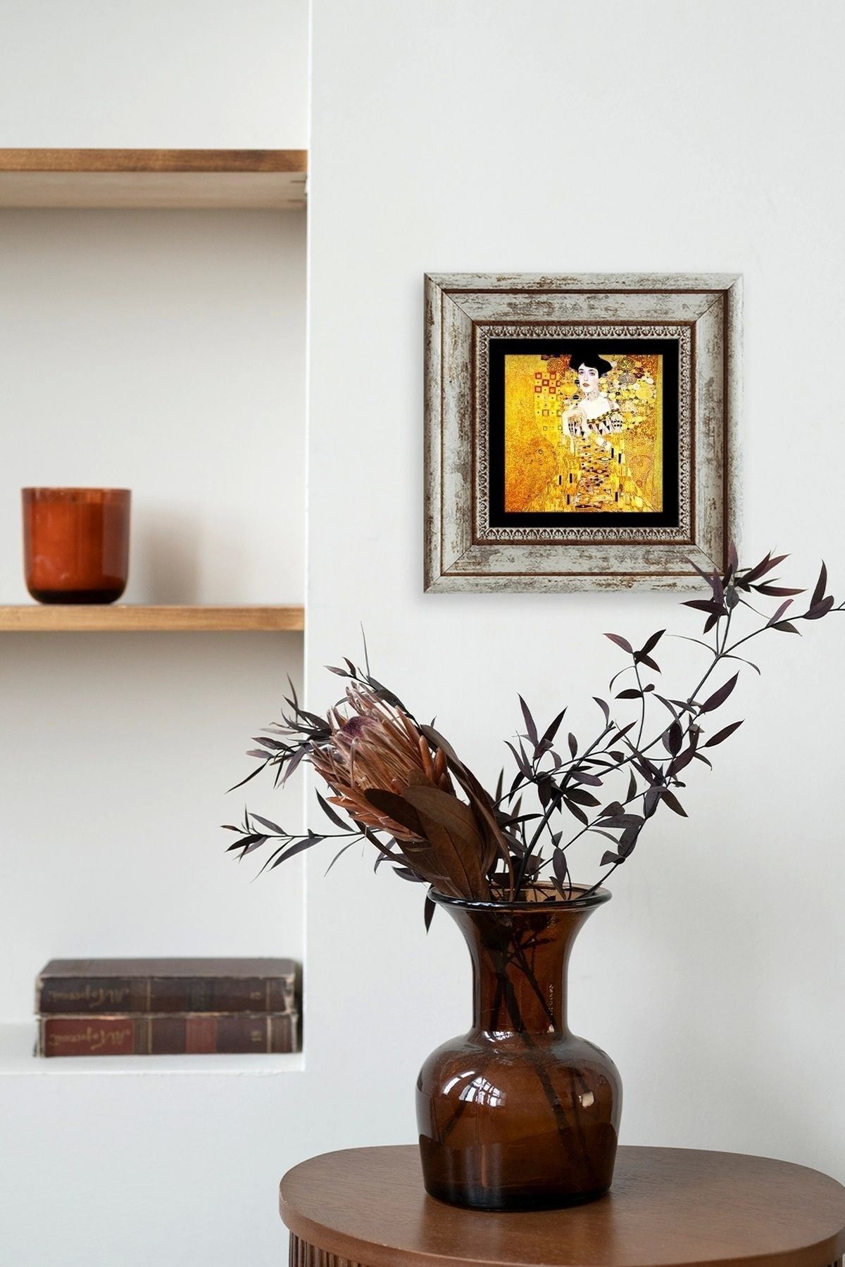 Gustav Klimpt Çerçeveli Taş Tablo 20 cm