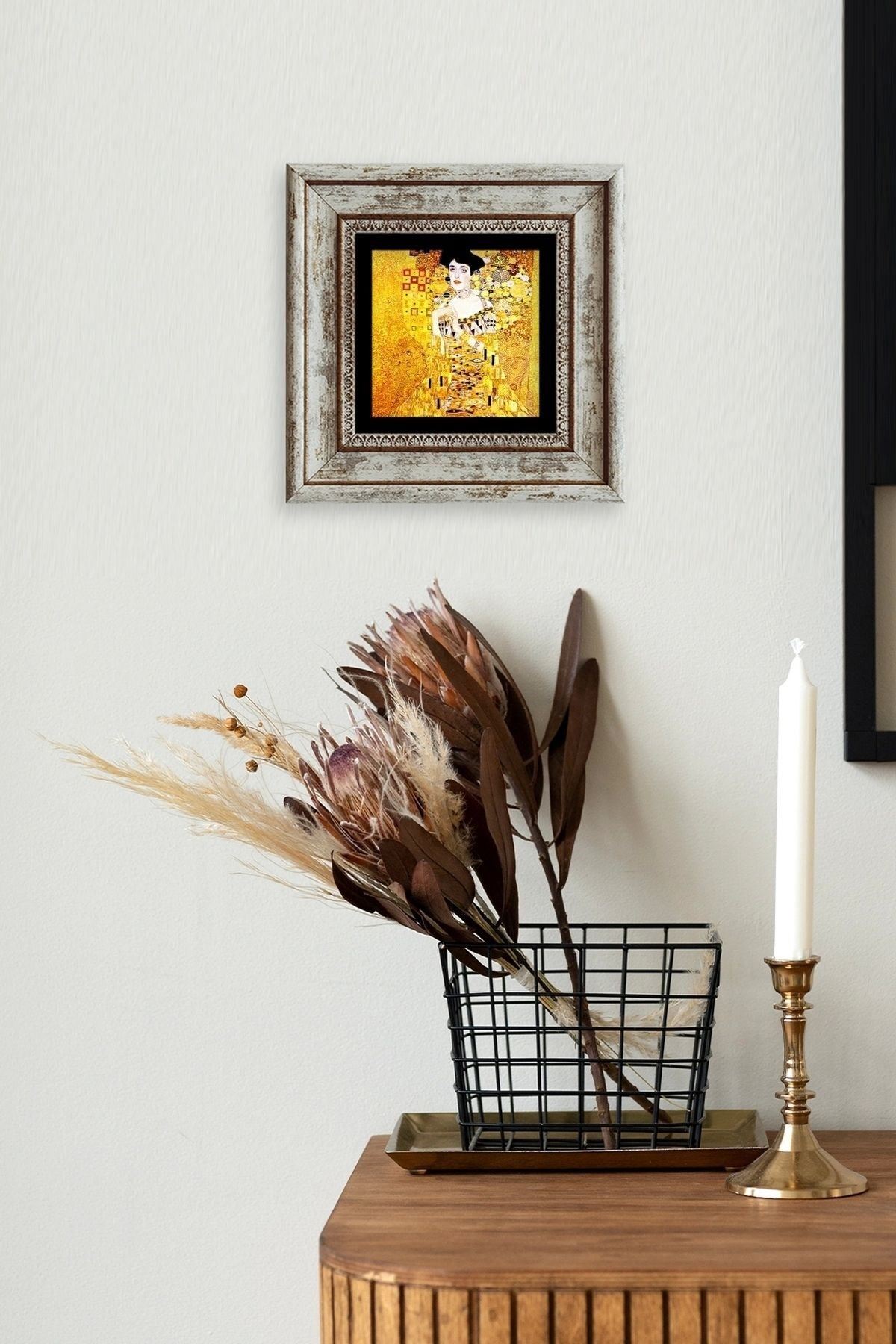 Gustav Klimpt Çerçeveli Taş Tablo 20 cm