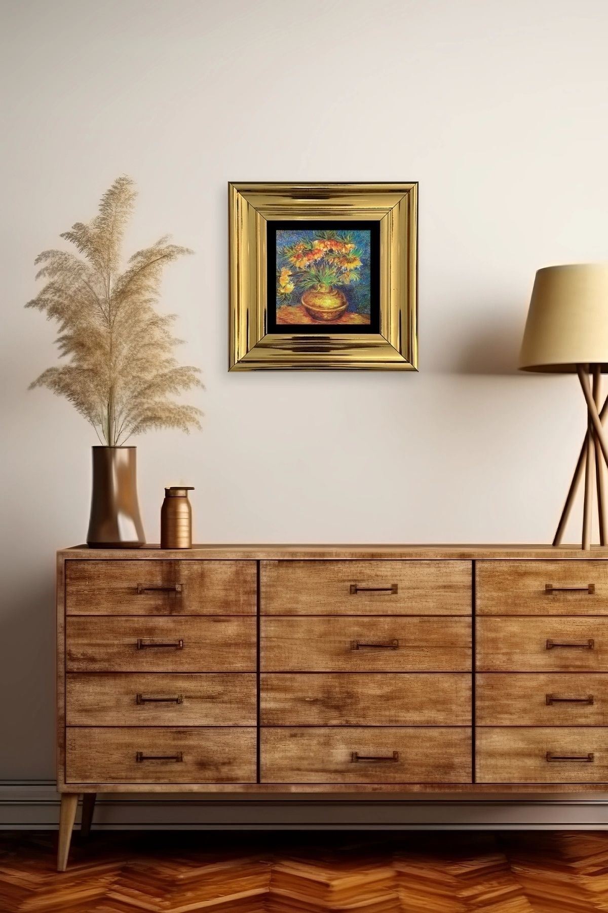 Van Gogh Çerçeveli Taş Tablo 20 cm