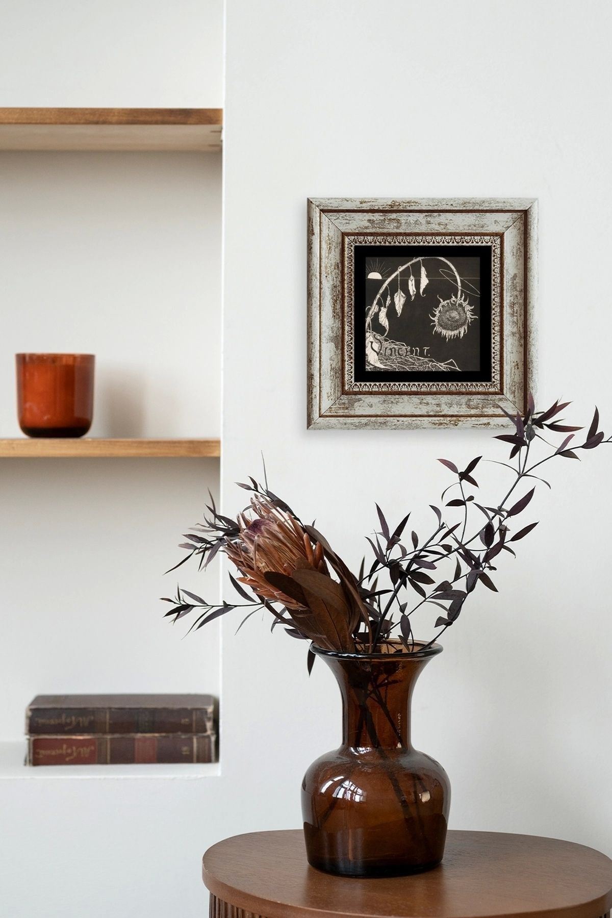 Van Gogh Çerçeveli Taş Tablo 20 cm