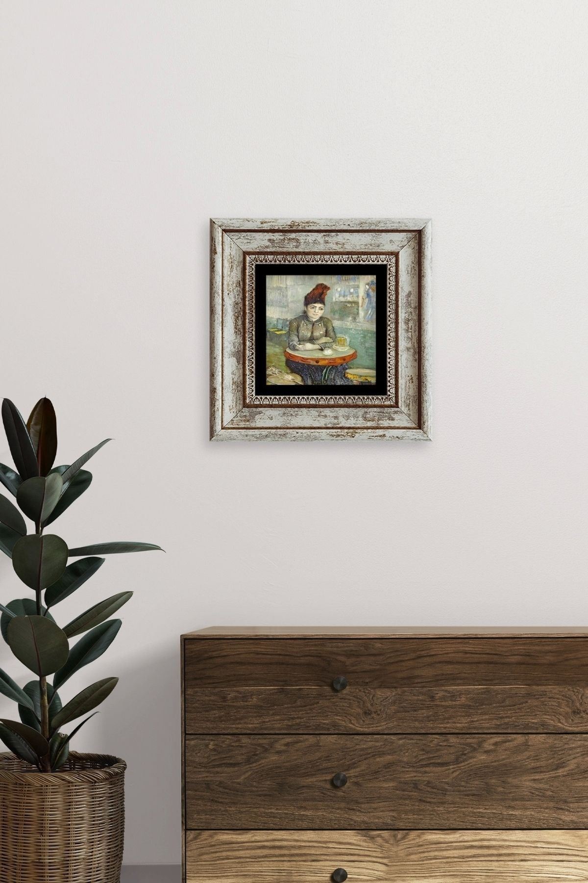 Van Gogh Çerçeveli Taş Tablo 20 cm