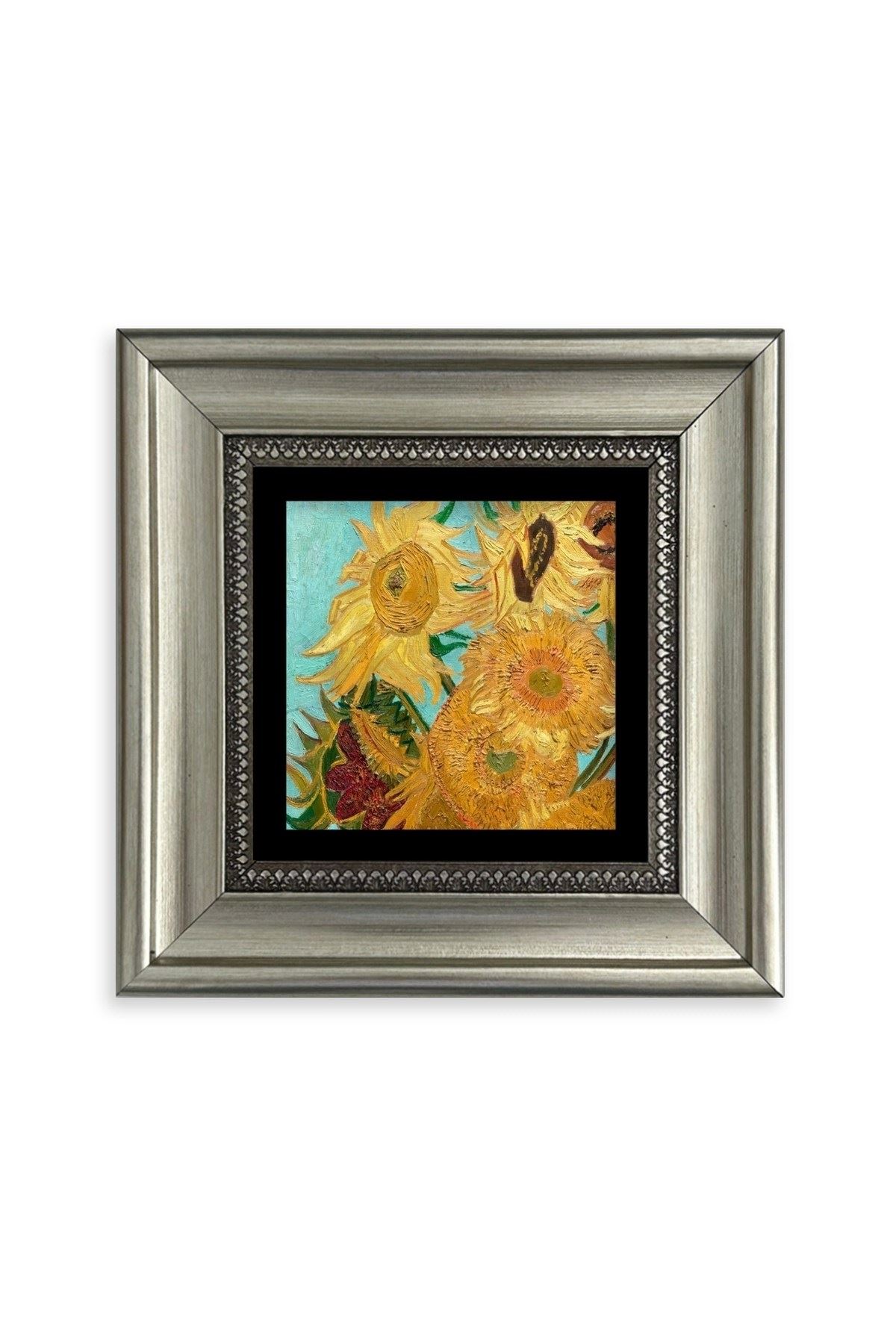 Ayçiçeği Çerçeveli Taş Tablo 20 cm