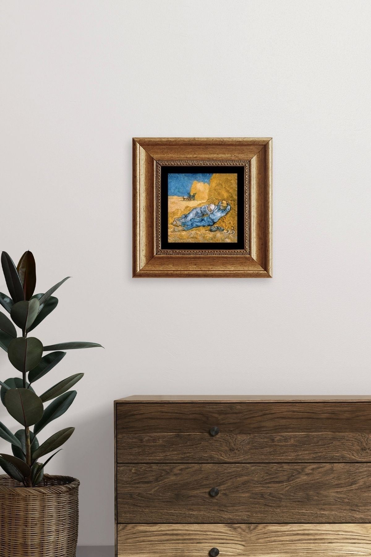 Van Gogh Çerçeveli Taş Tablo 20 cm