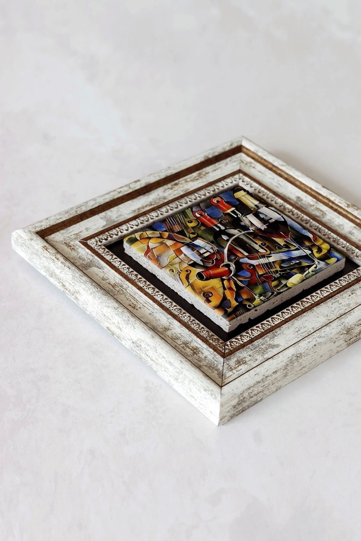 Çerçeveli Taş Tablo , Çerçeveli Taş Duvar Dekoru-enkcrcvtbl-00196 20 cm