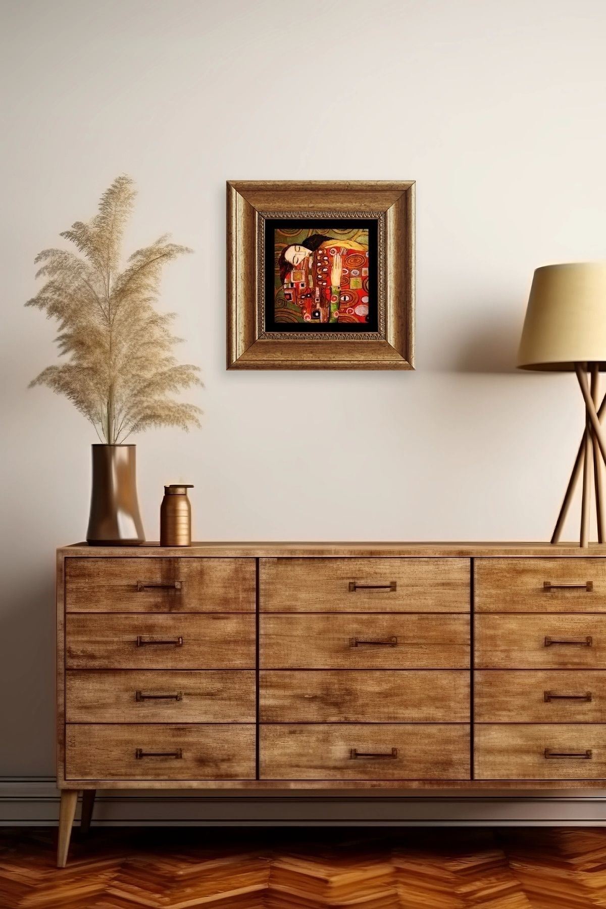 Gustav Klimpt Çerçeveli Taş Tablo 20 cm