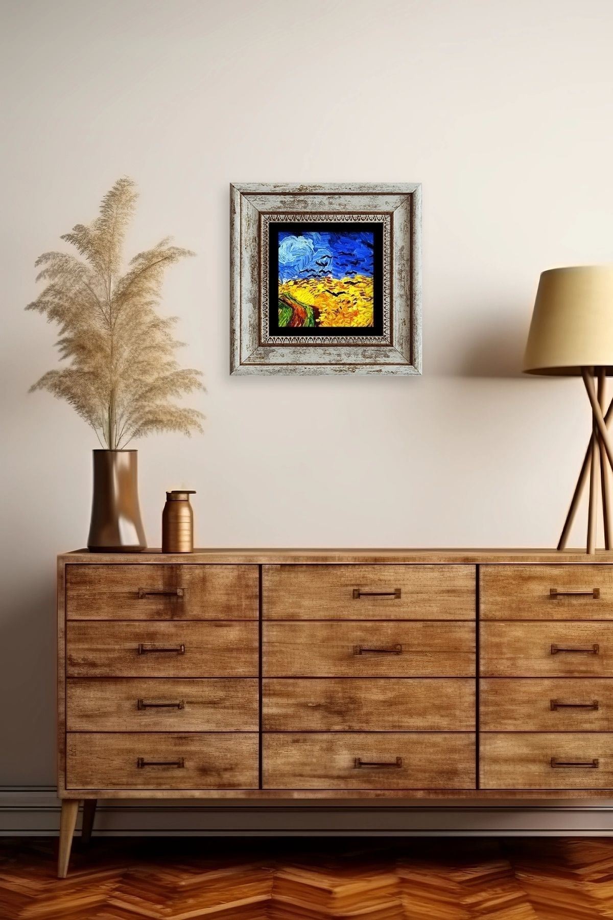 Van Gogh Çerçeveli Taş Tablo 20 cm