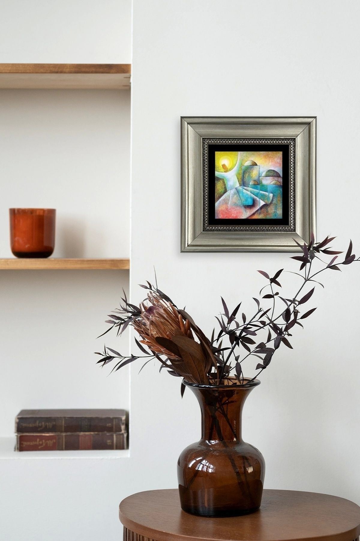 Semazen Mevlevi Çerçeveli Taş Tablo 20 cm