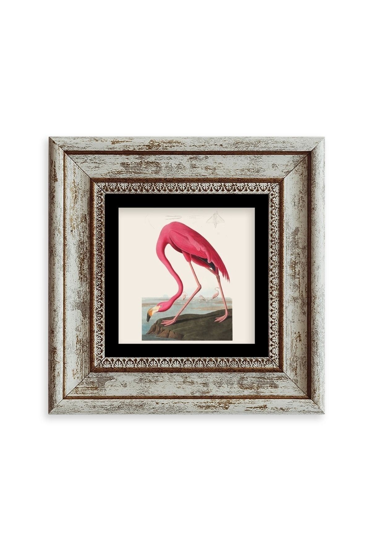 Flamingo Çerçeveli Taş Tablo 20 cm