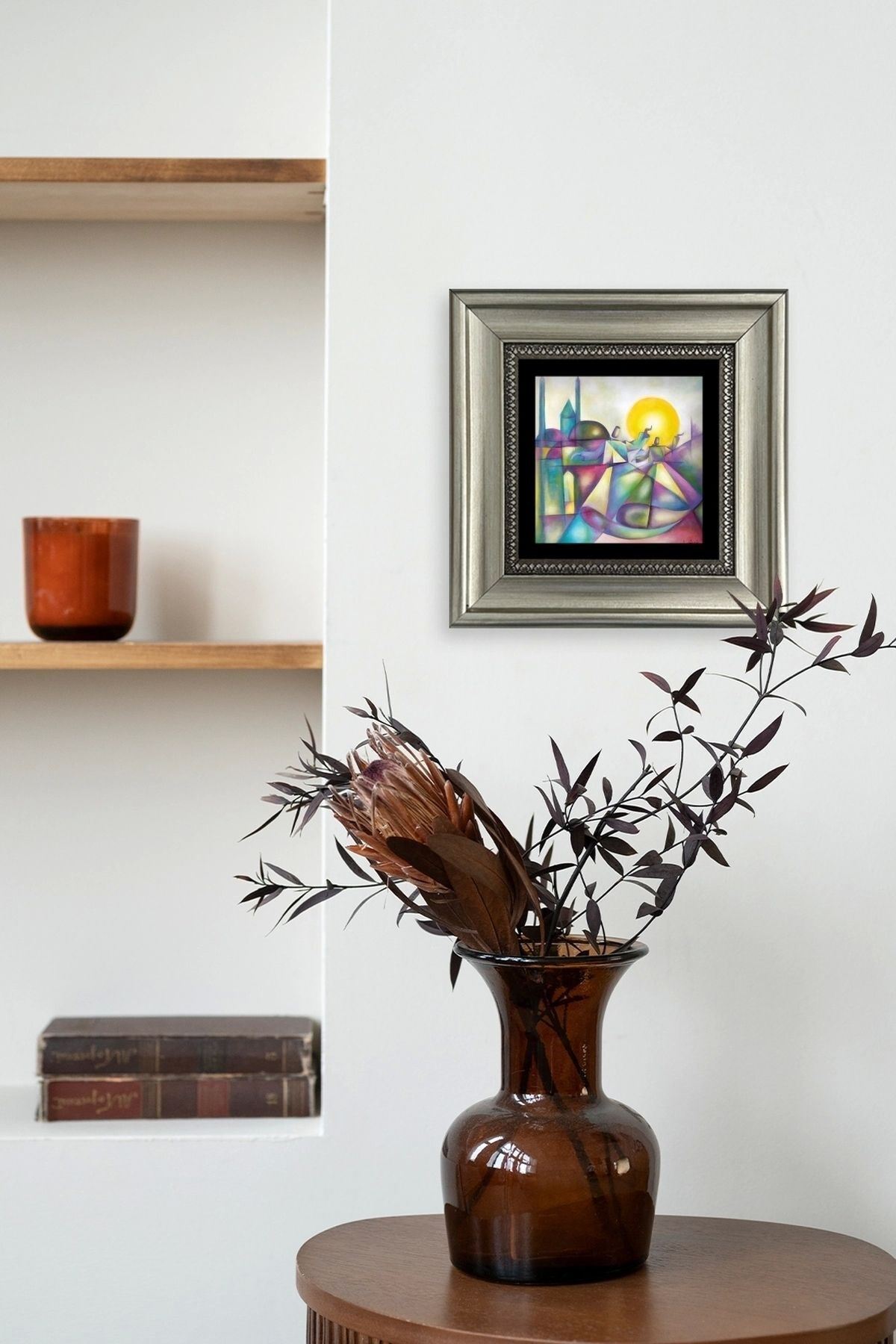 Mevlana Mevlevi Çerçeveli Taş Tablo 20 cm