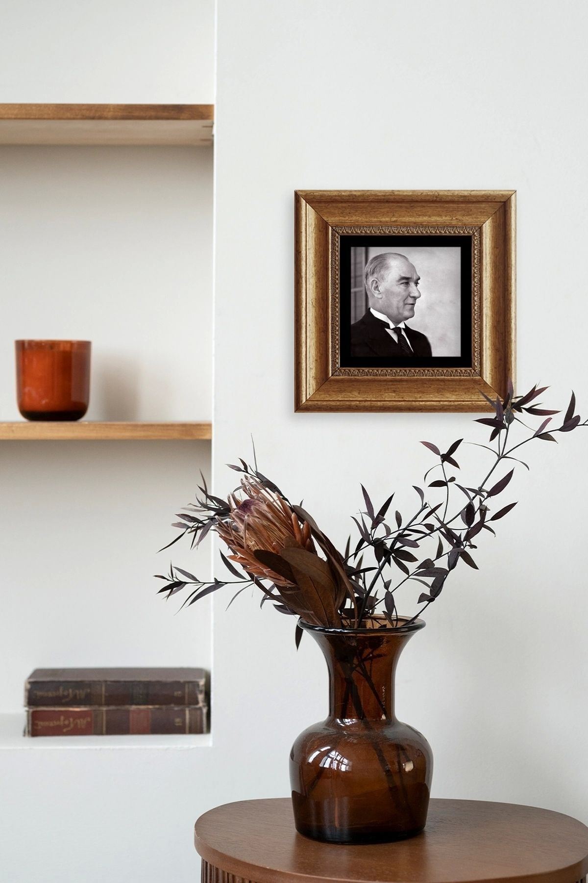 Atatürk Çerçeveli Taş Tablo 20 cm