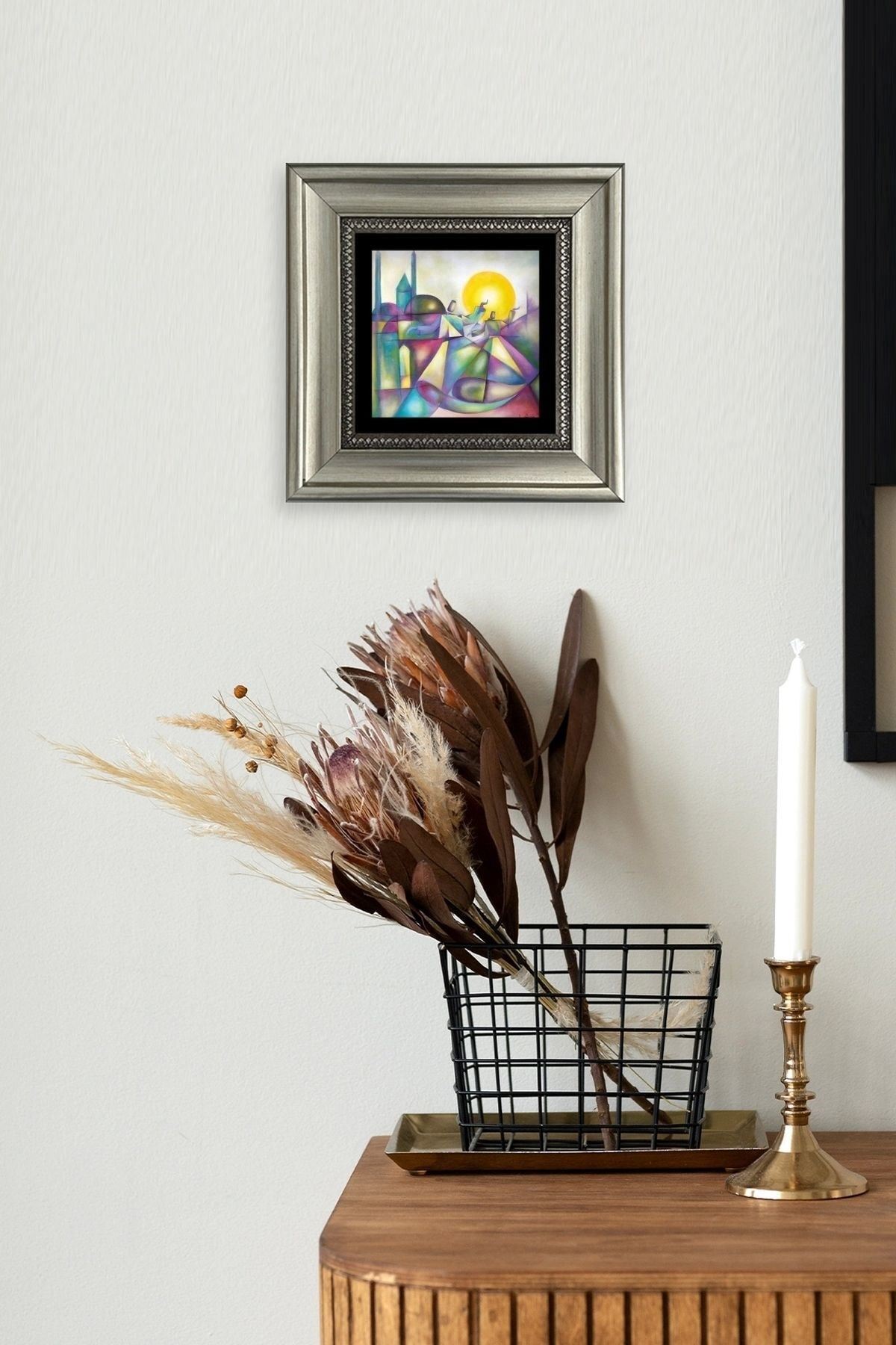 Mevlana Mevlevi Çerçeveli Taş Tablo 20 cm