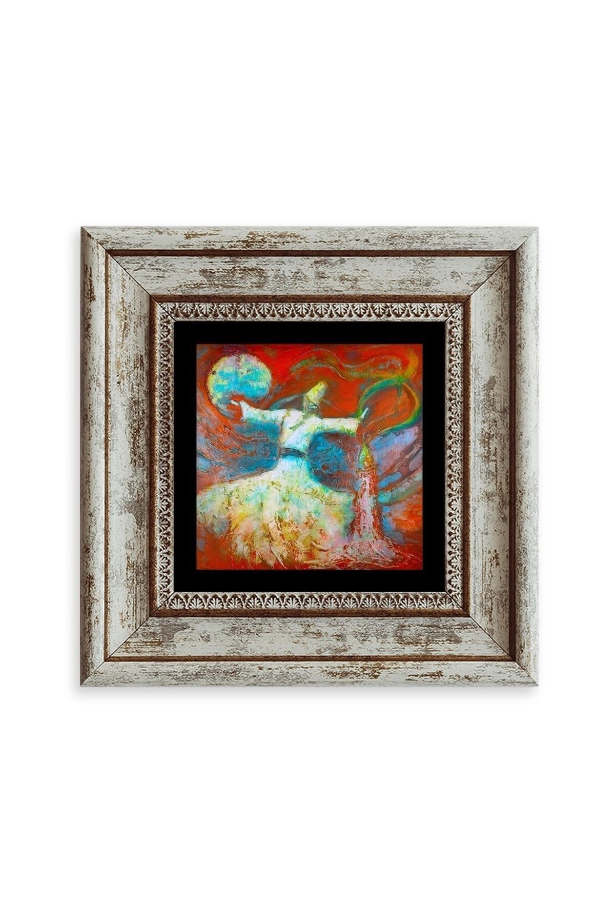 Semazen Çerçeveli Taş Tablo 20 cm