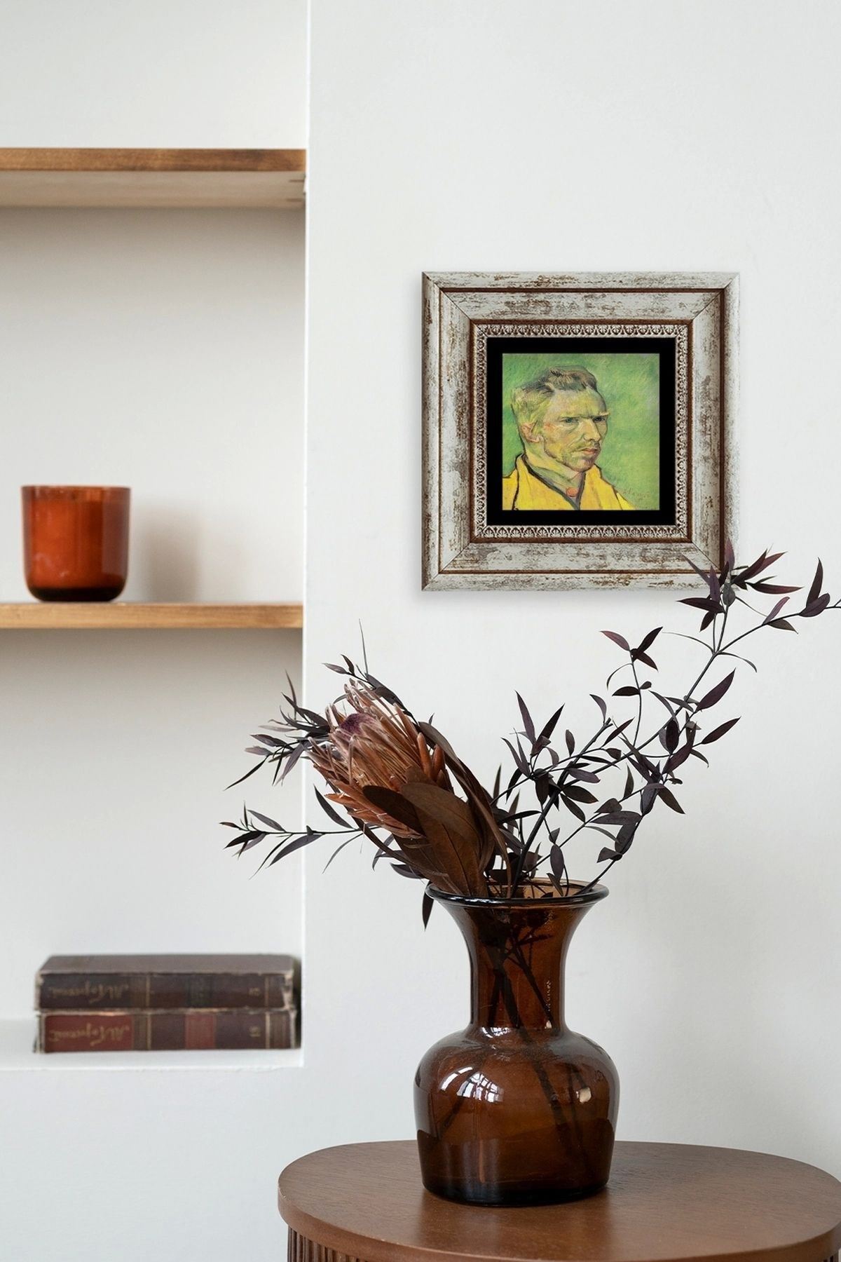 Van Gogh Çerçeveli Taş Tablo 20 cm