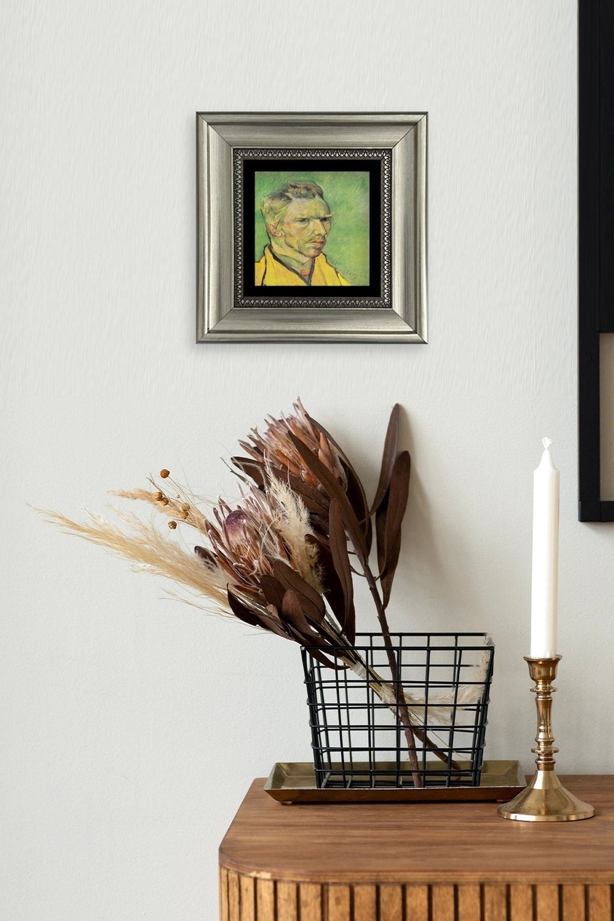 Van Gogh Çerçeveli Taş Tablo 20 cm