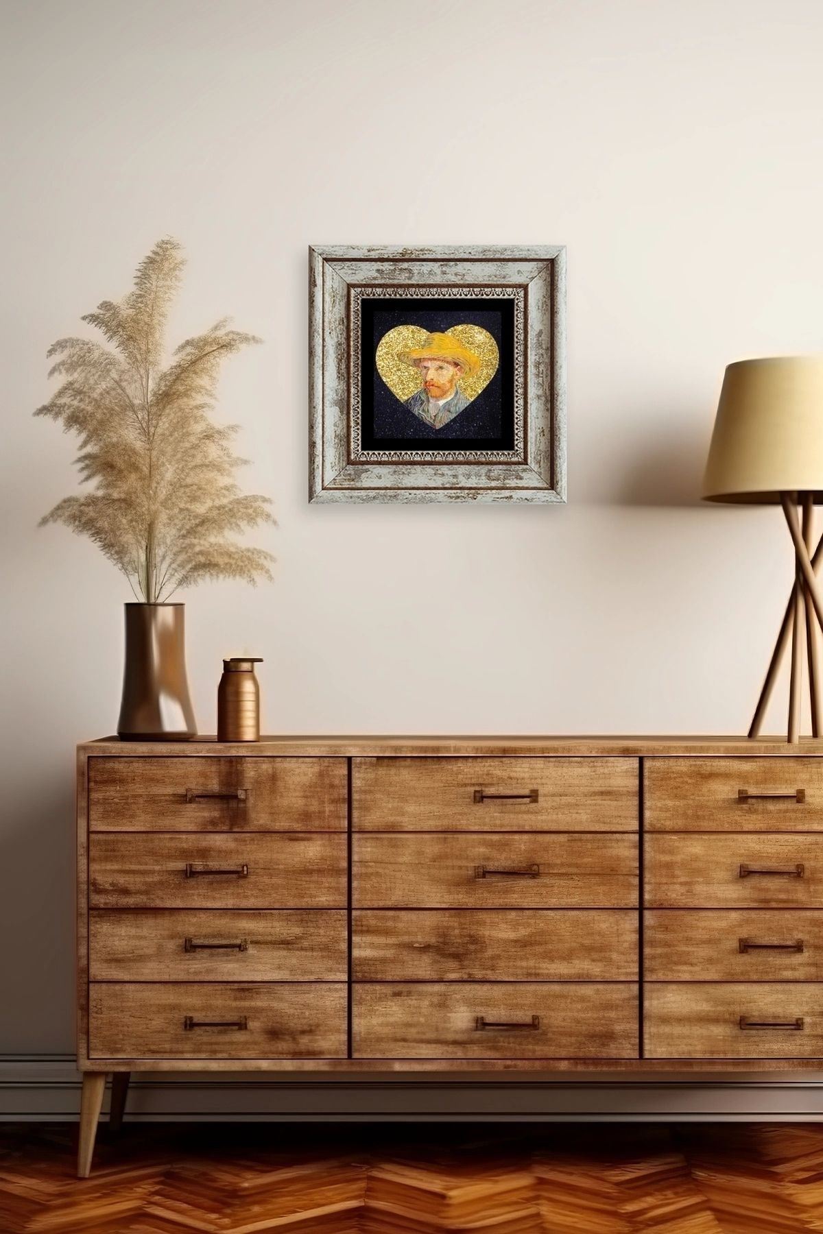 Van Gogh Çerçeveli Taş Tablo 20 cm