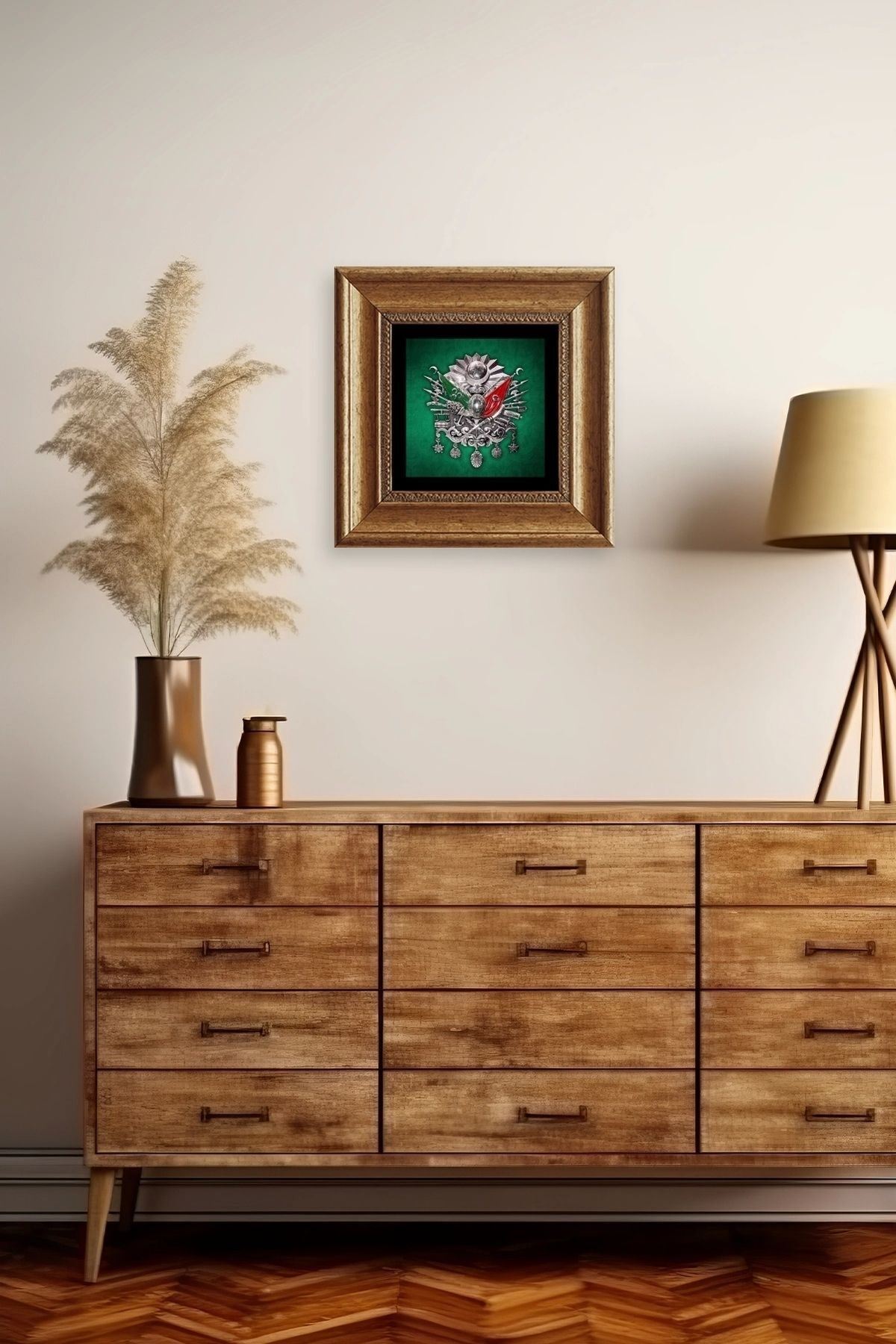 Osmanlı Tuğrası Çerçeveli Taş Tablo 20 cm