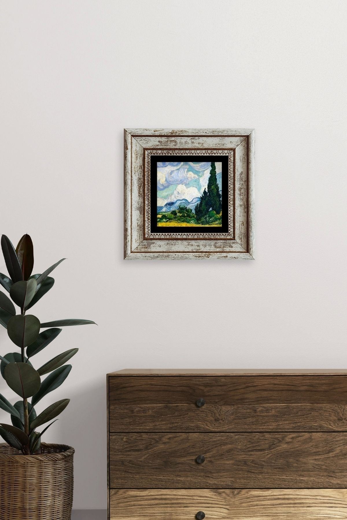 Van Gogh Çerçeveli Taş Tablo 20 cm