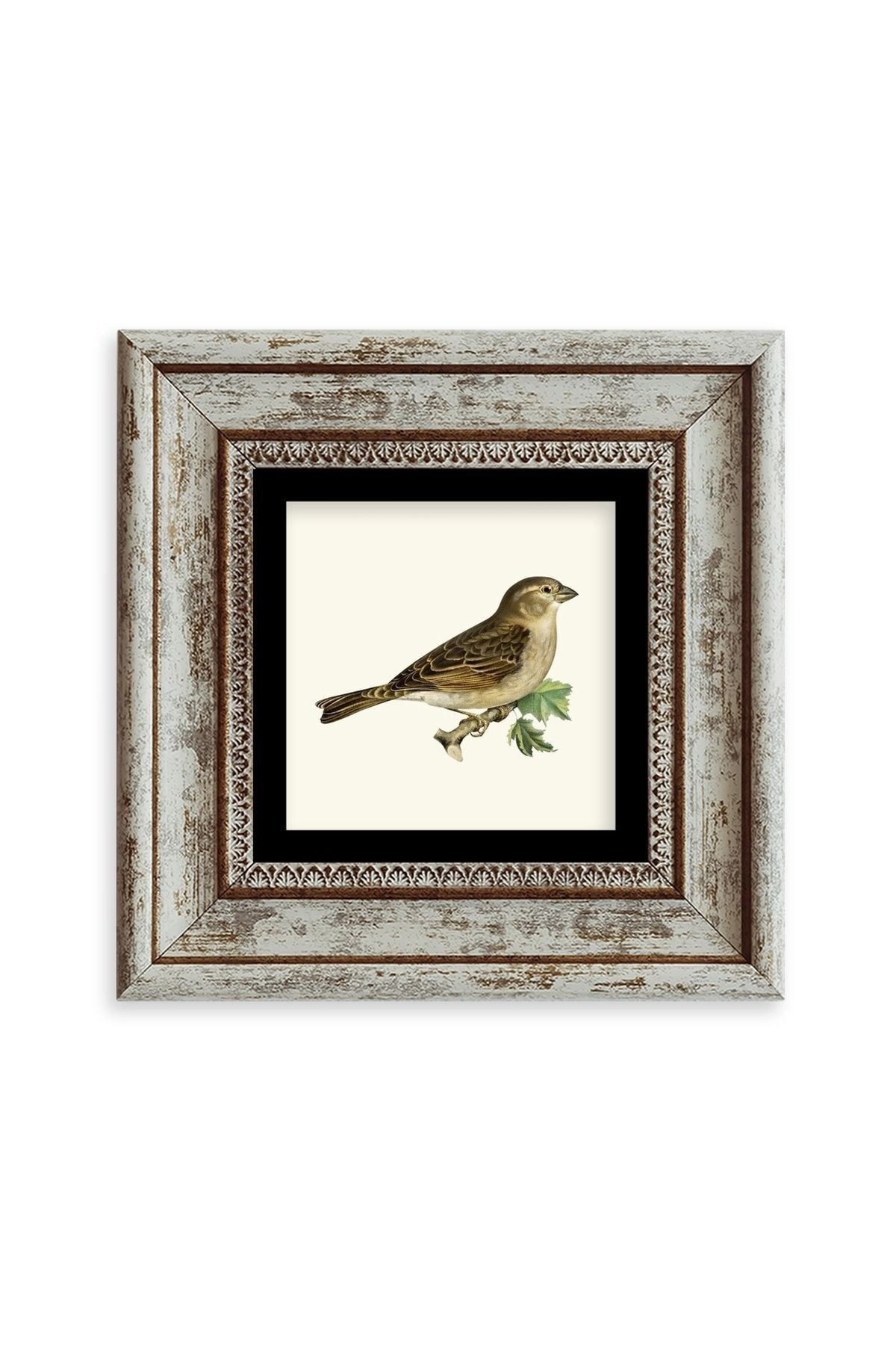 Serçe Çerçeveli Taş Tablo 20 cm